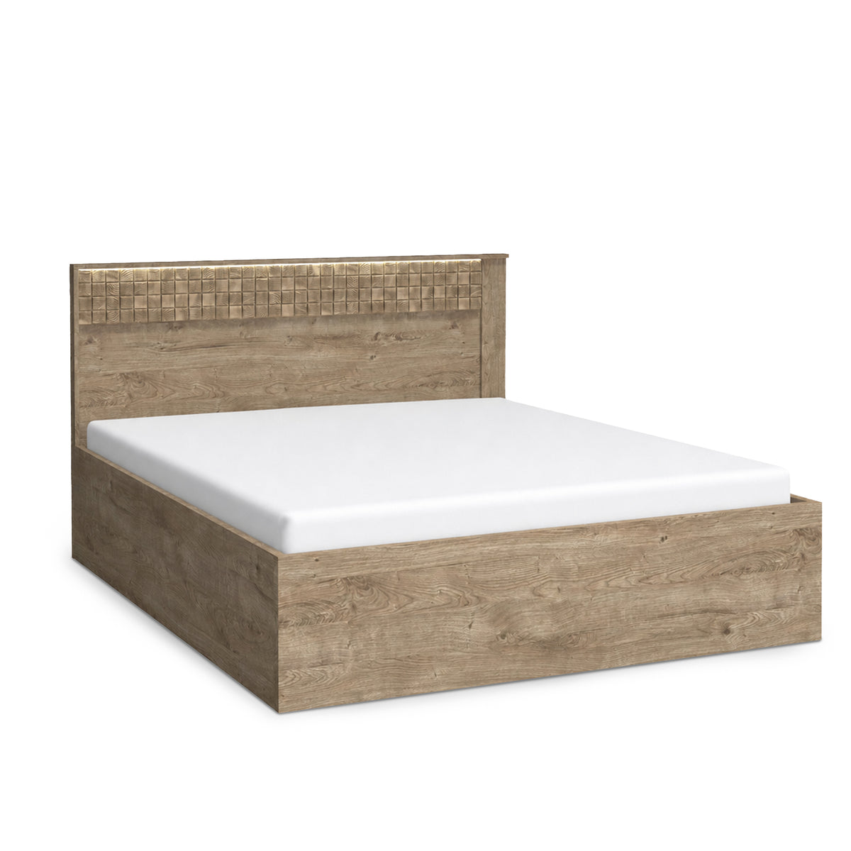 Bett Korin 160x200 mit LED – warmes Licht am Kopfteil, Bett mit LED-Beleuchtung