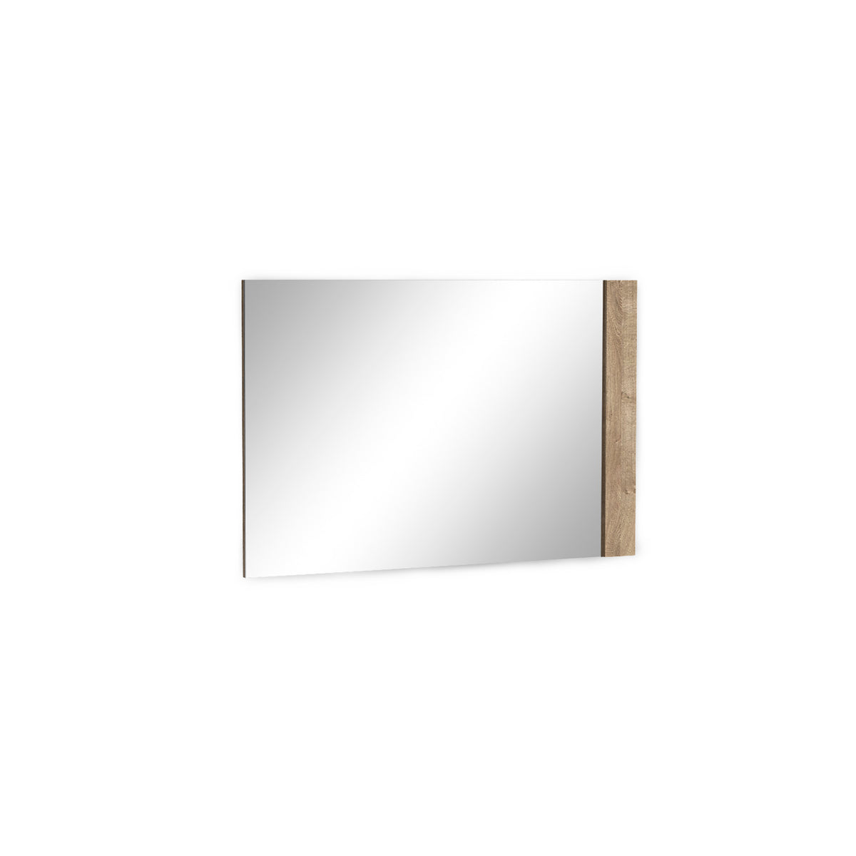 Spiegel Korin 120x80 in Eiche – rechteckiger Wandspiegel mit Plattenstreifen am Rand