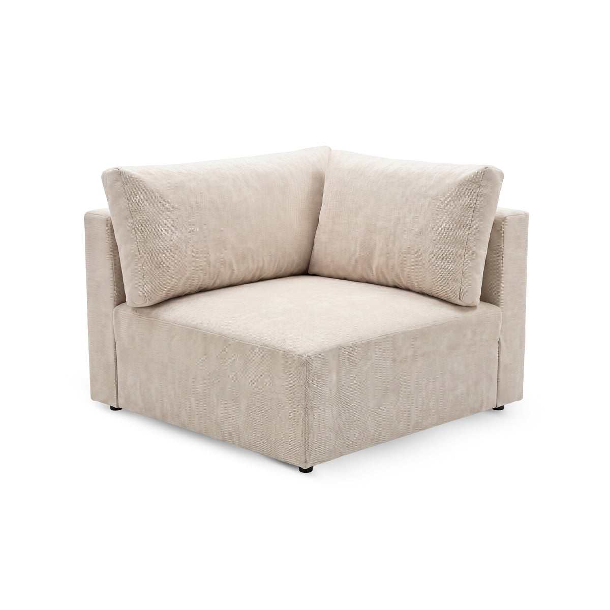 Eckmodul des Ecksofas Iskeli Plus Creme Taupe (ARAGON 03) – Modul 108 × 108 cm mit zwei Rückenkissen