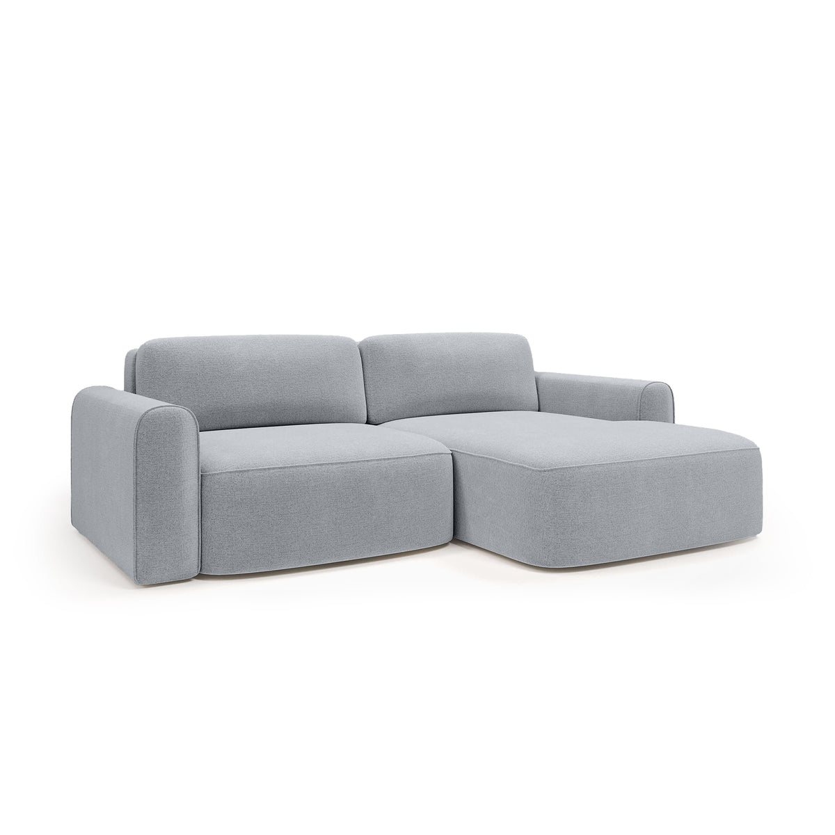 Ecksofa Saniri rechtsseitig in Morgennebel (CASTEL 85) – gepolstertes Ecksofa