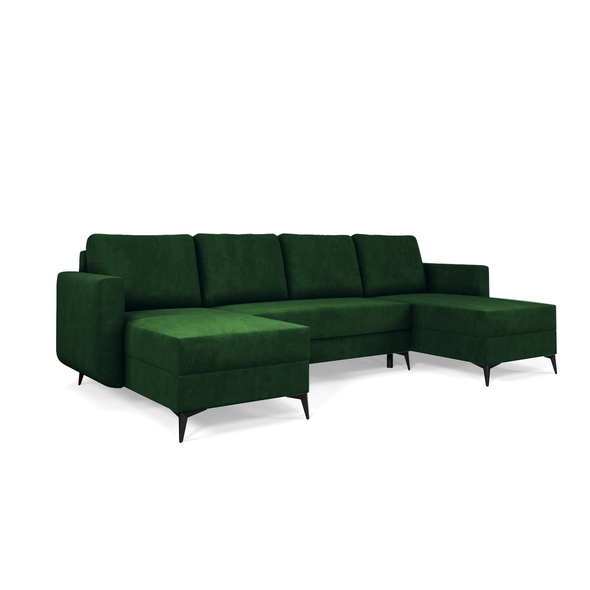 U-Ecksofa Forra 303 cm Waldmoos (MANILA 35) mit vier Rückenkissen