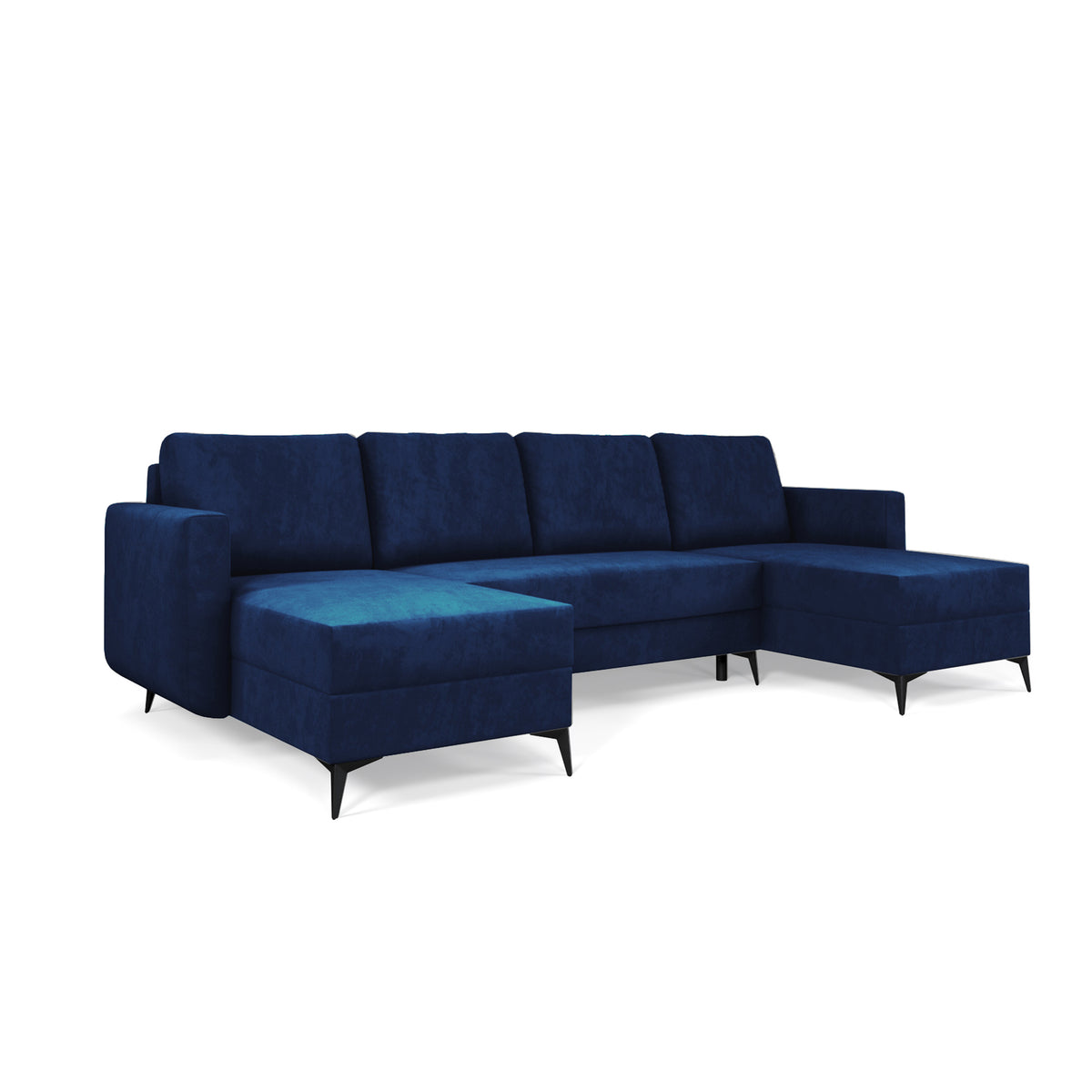 U-Ecksofa Forra 303 cm Nachtsaphir (MANILA 26) auf hohen, schlanken Füßen