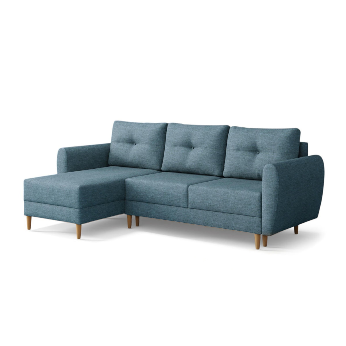 Ecksofa mit Schlaffunktion Harmi Marinefels (SAWANA 33), linksseitige Version, Flechtgewebe Sawana