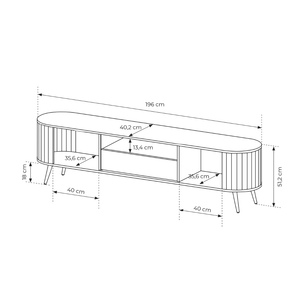 TV-Schrank 196x51 im modernen Stil | Llovia