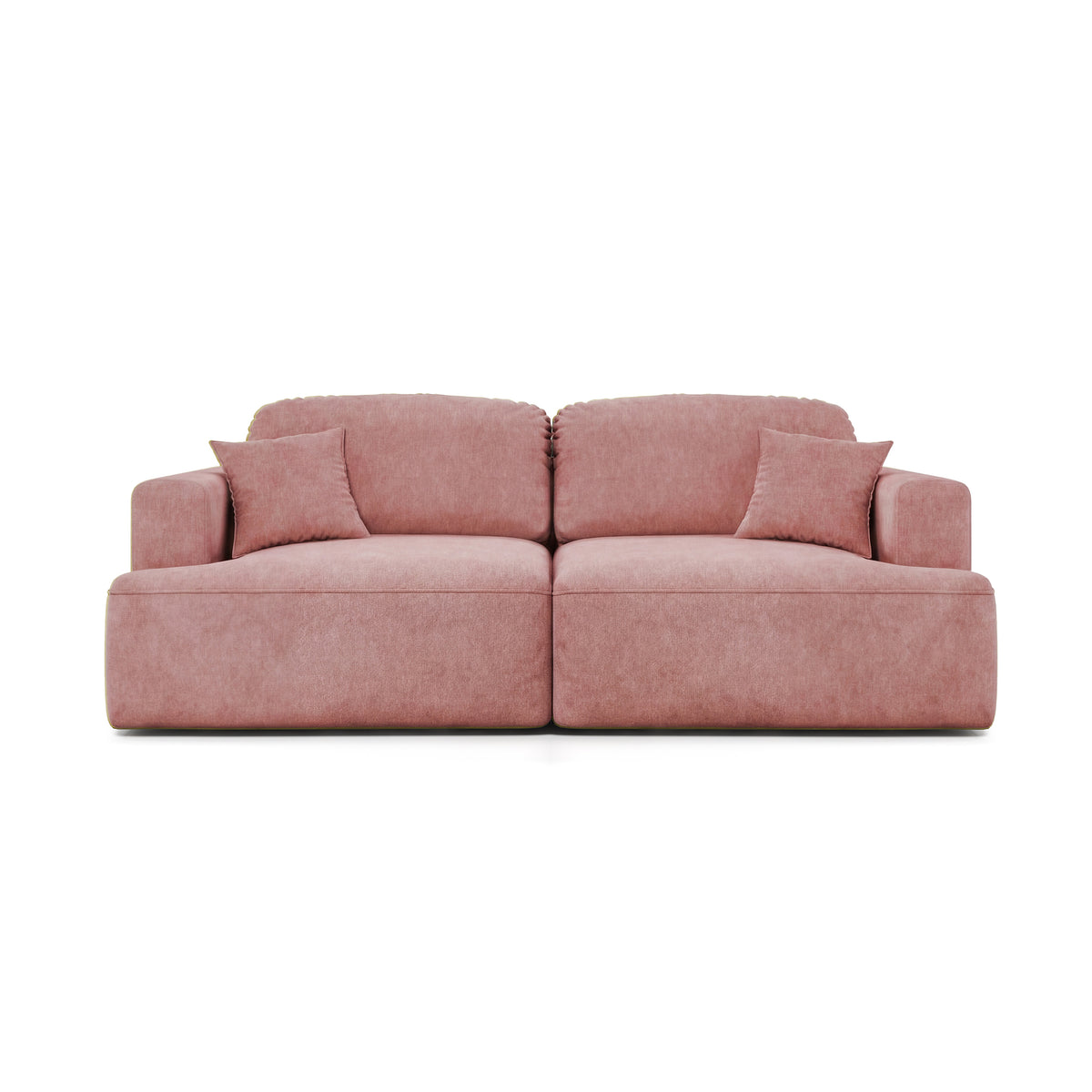 Sofa Senvali 241 cm Zimtpflaume (CLOUD 63) – Velours-Sofa fürs Wohnzimmer, Ansicht von vorne