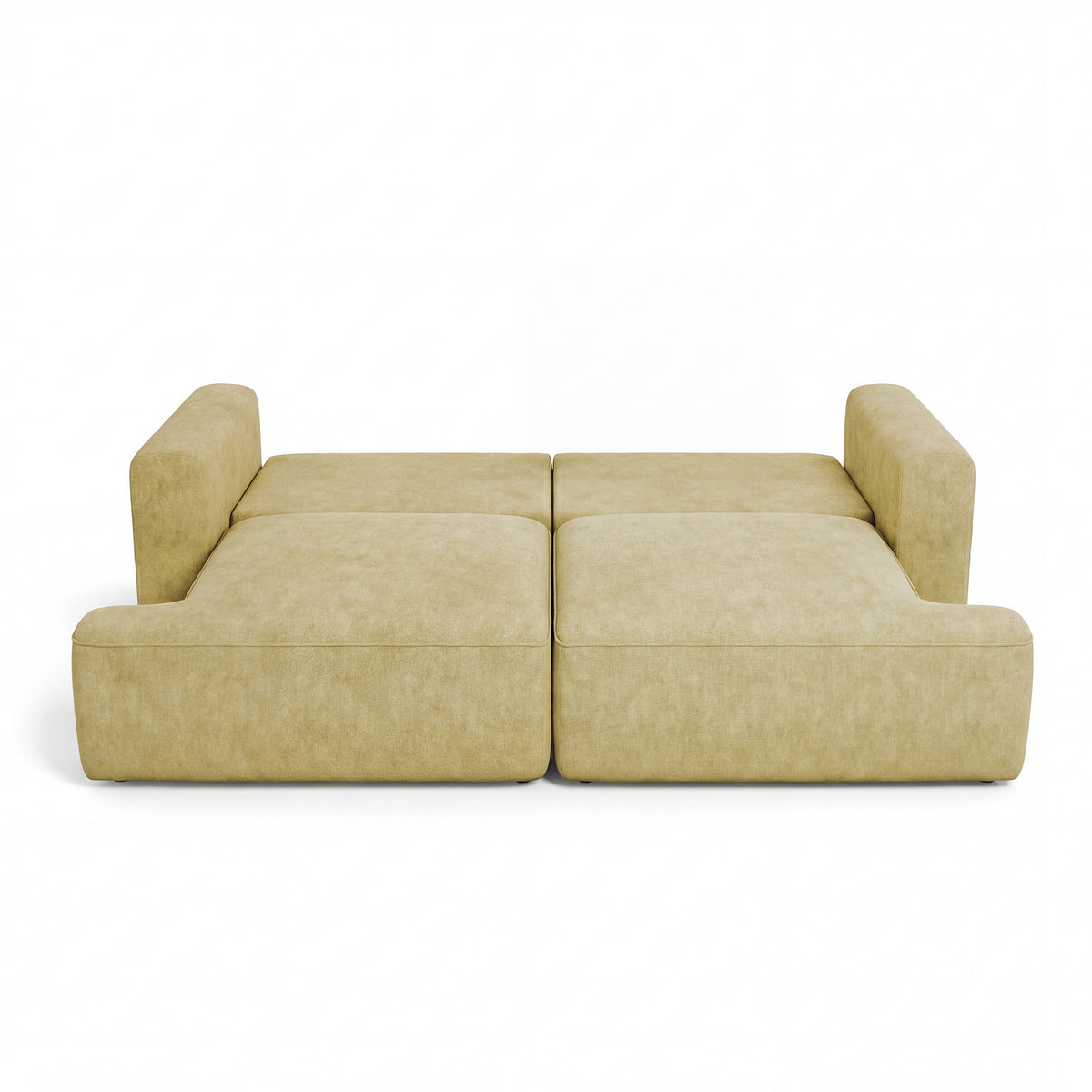 Sofa Senvali 241 cm Golden Sepia (CLOUD 32) ausgeklappt – Liegefläche 198 × 140 cm, Sofa zum täglichen Schlafen