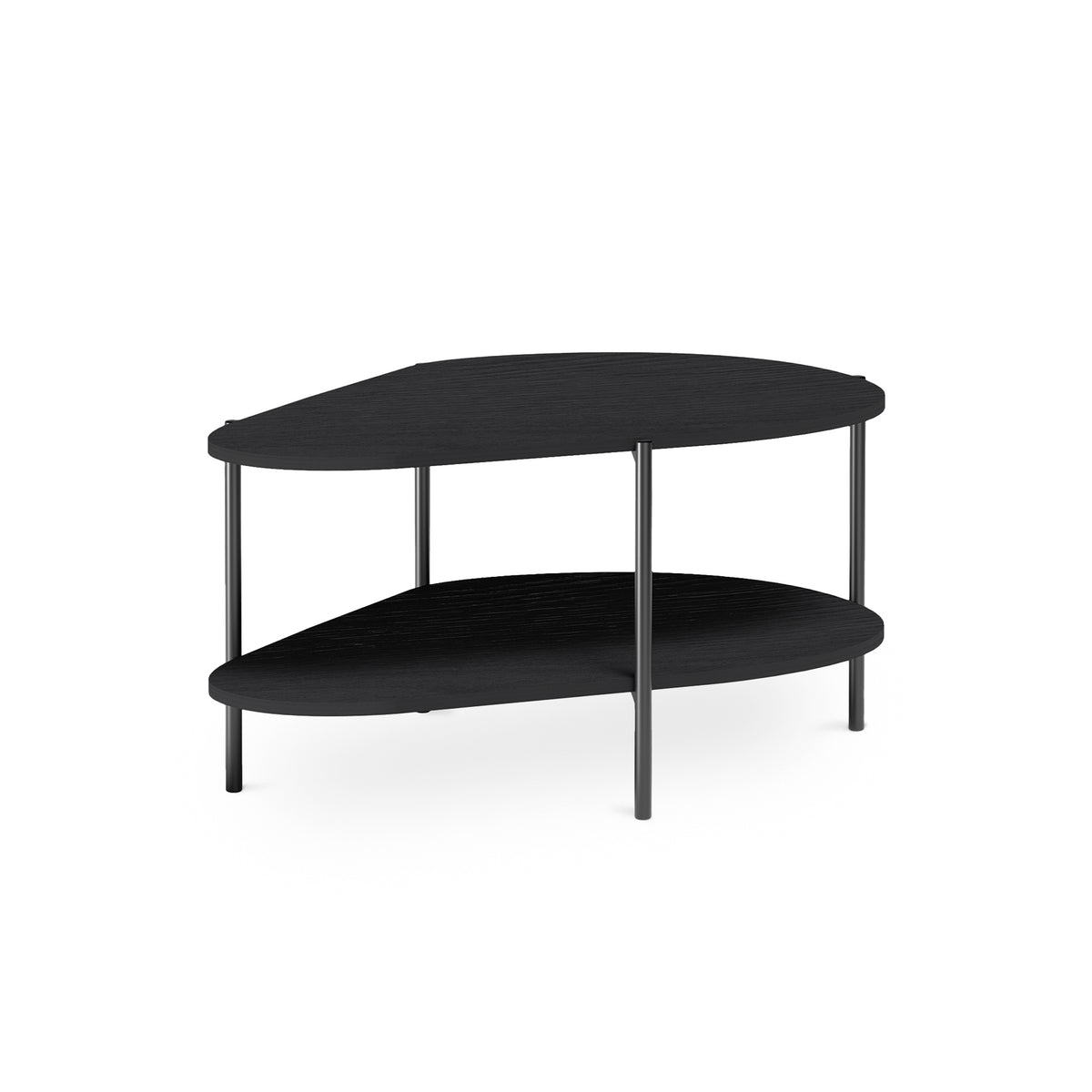 Couchtisch EKLIPSO 90x45 in organischer Form im modernen Stil – Farbe Schwarz | Pillovely