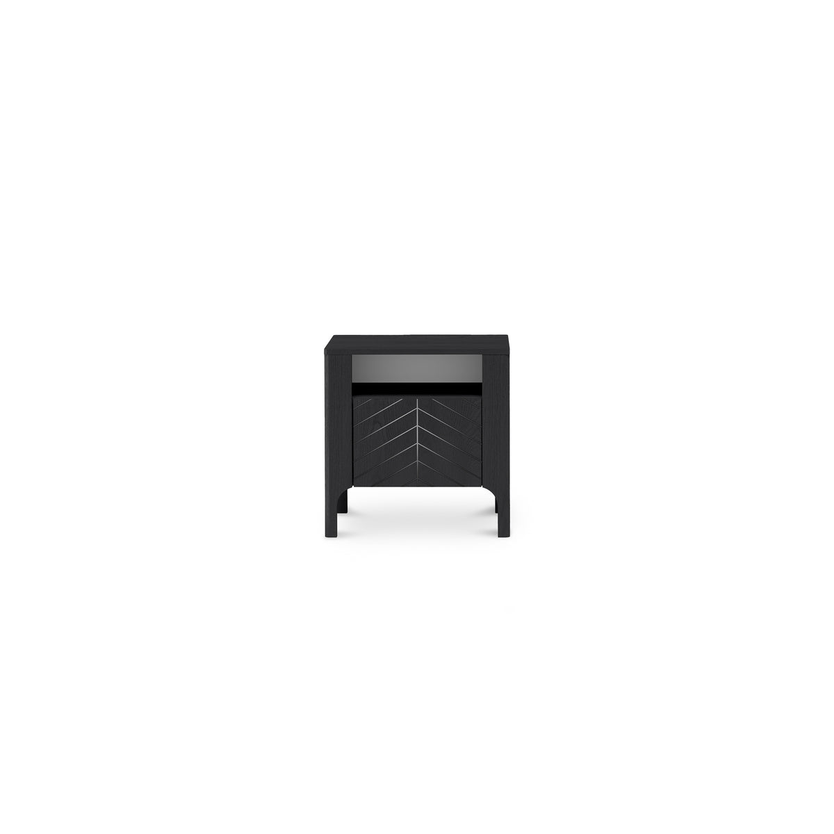 Nachttisch EKLIPSO 54x57 mit offener Nische im modernen Stil – Farbe Schwarz | Pillovely