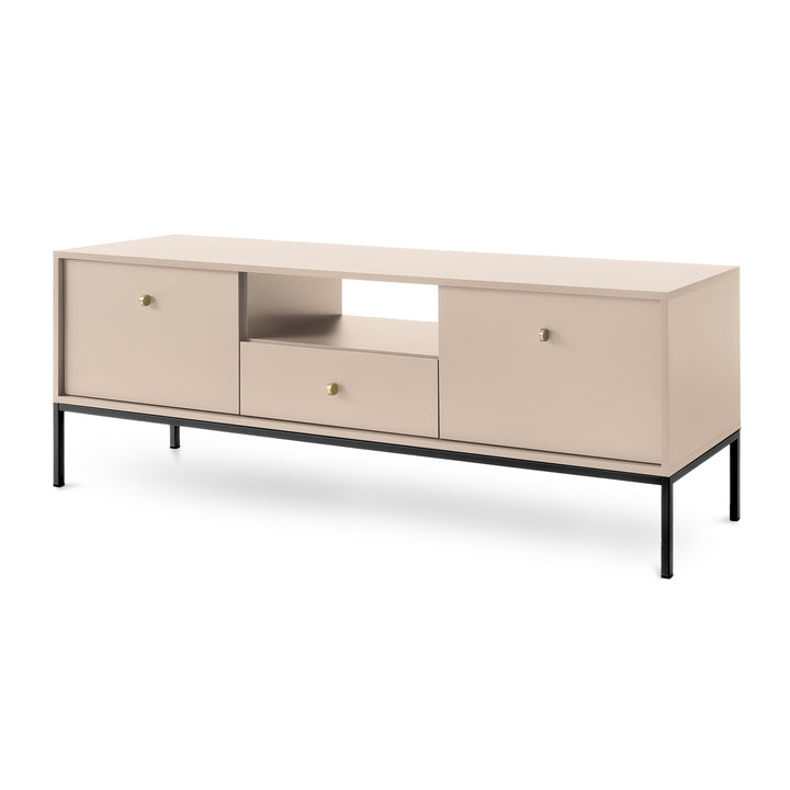 Szafka RTV Kviat 154x57 Beż Piaskowy Czarny