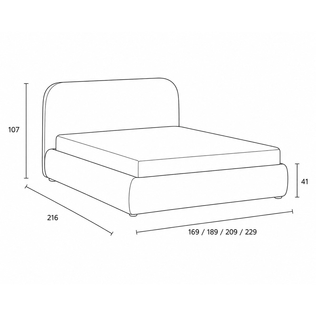 Polsterbett mit Bettkasten im Soft-Modern-Stil | Eterial