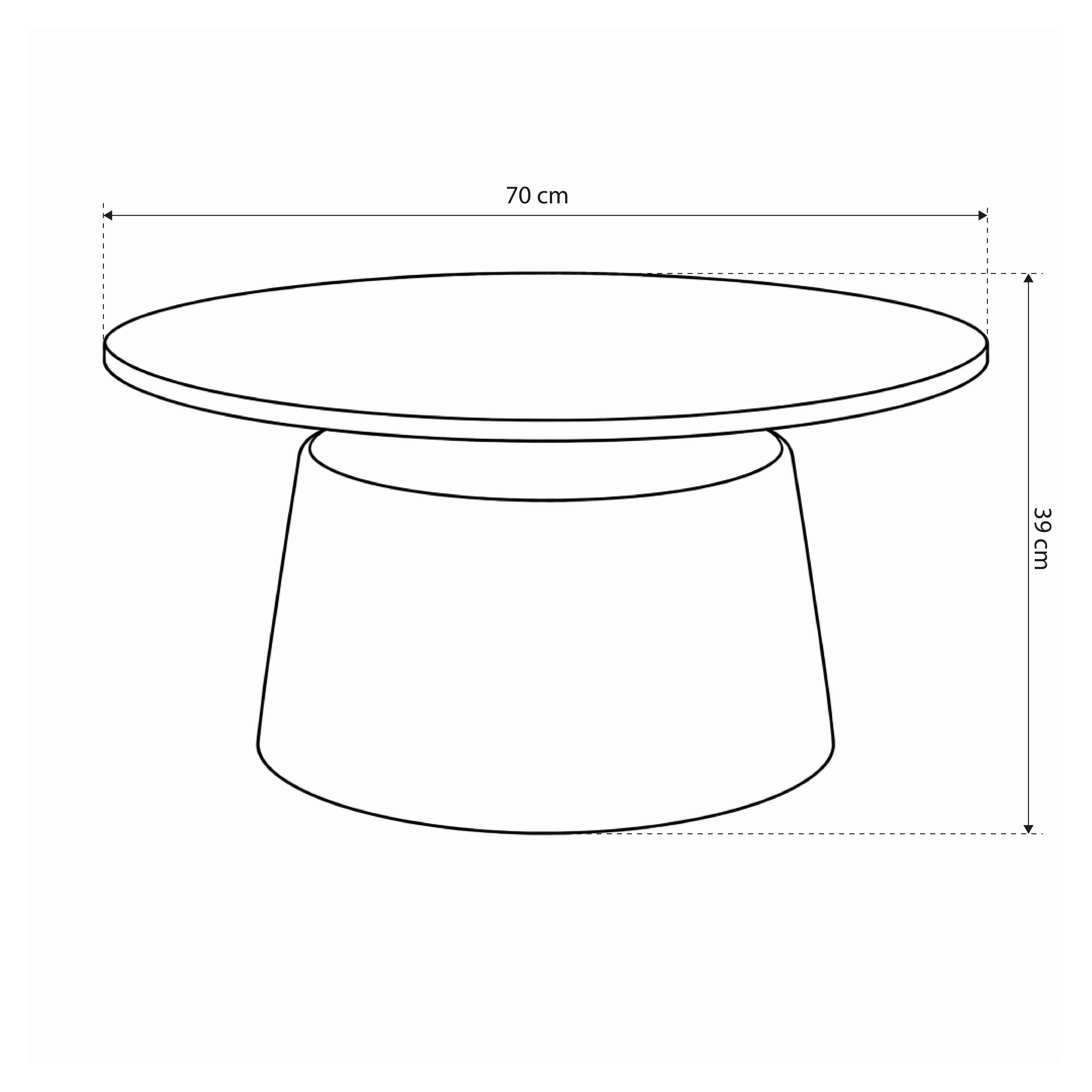 Runder Couchtisch mit einem Durchmesser von 70 cm im modernen Stil | Fumor