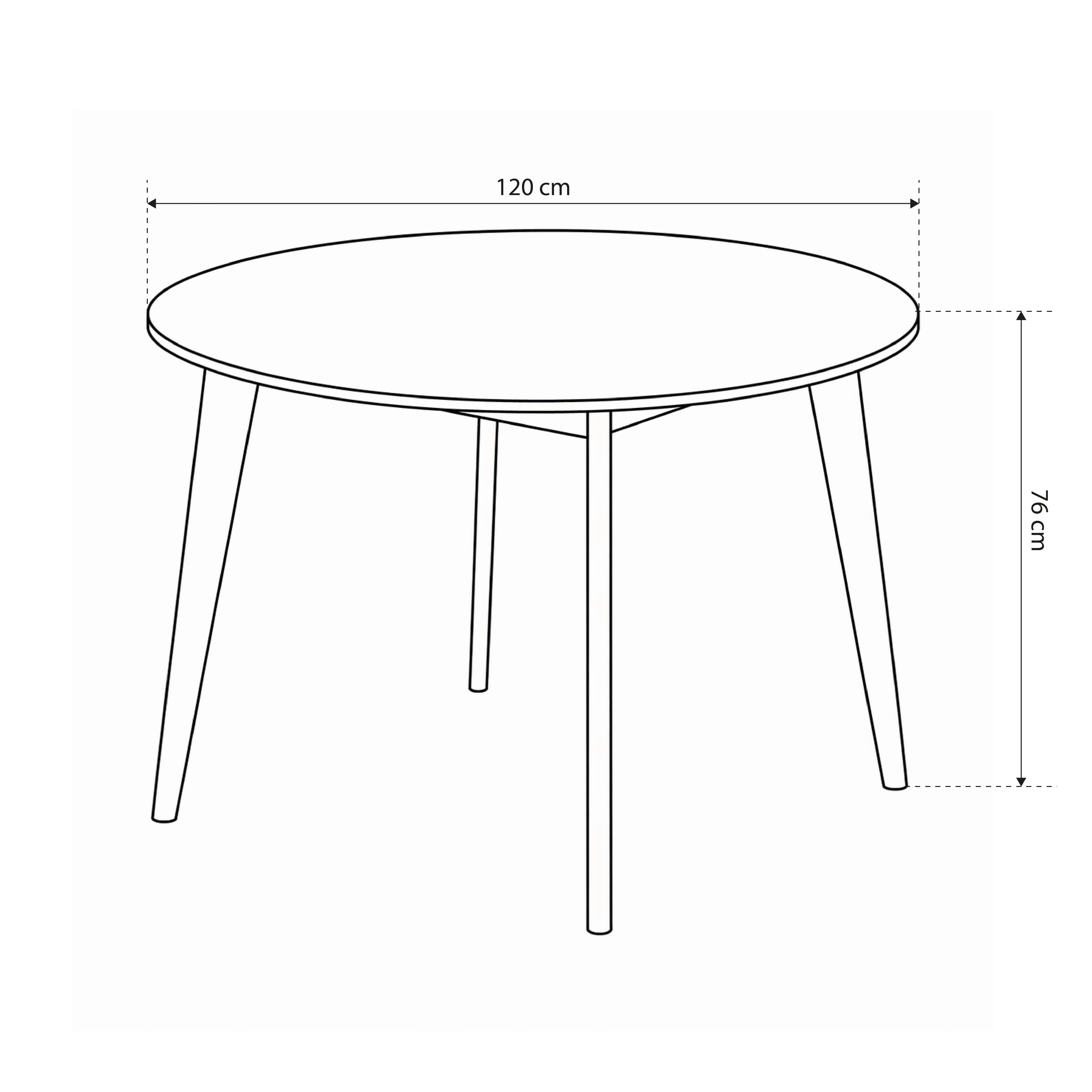 Runder Esstisch 120x76 cm im Japandi-Stil | Krel