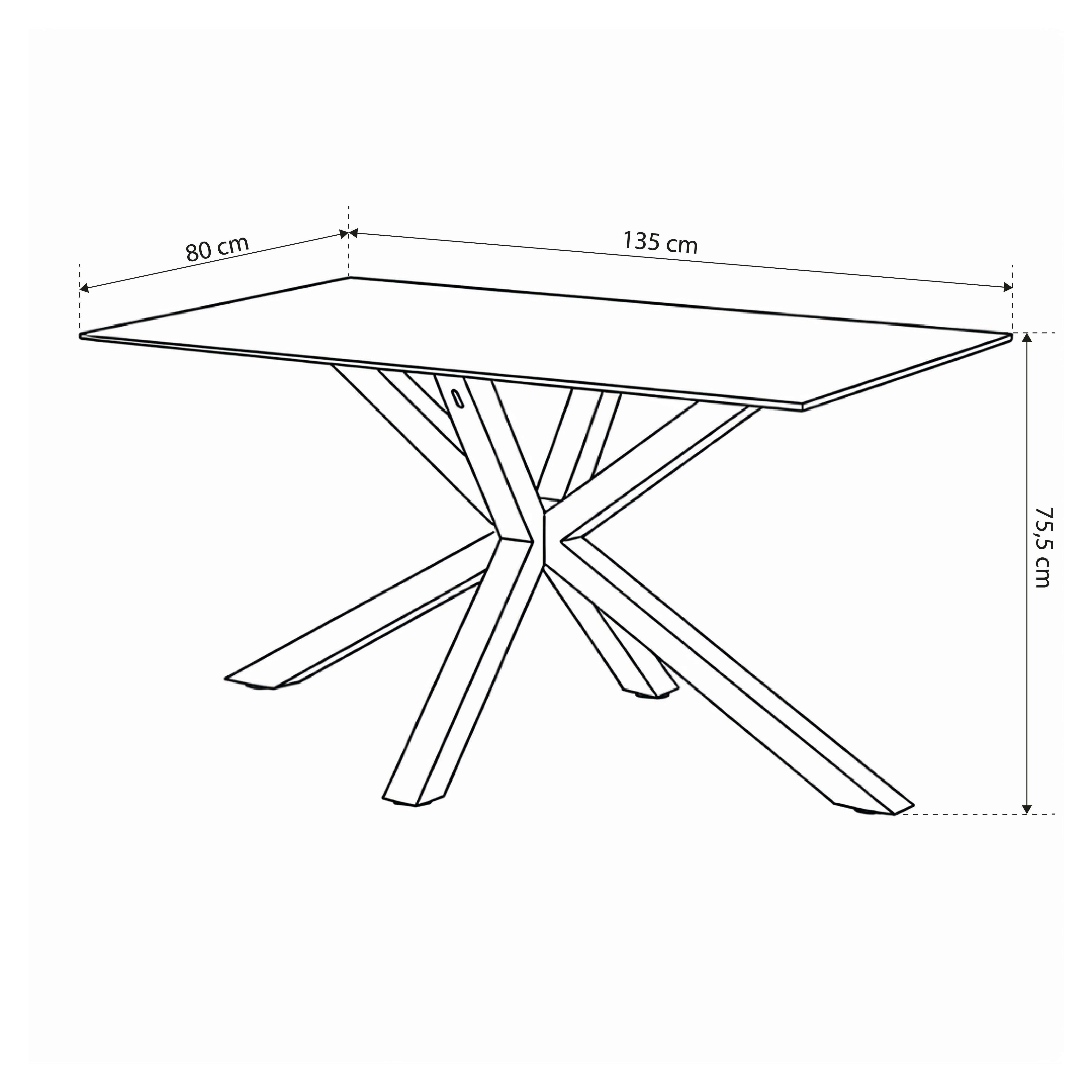 Esstisch 135x80 cm im modernen Stil | Oryss
