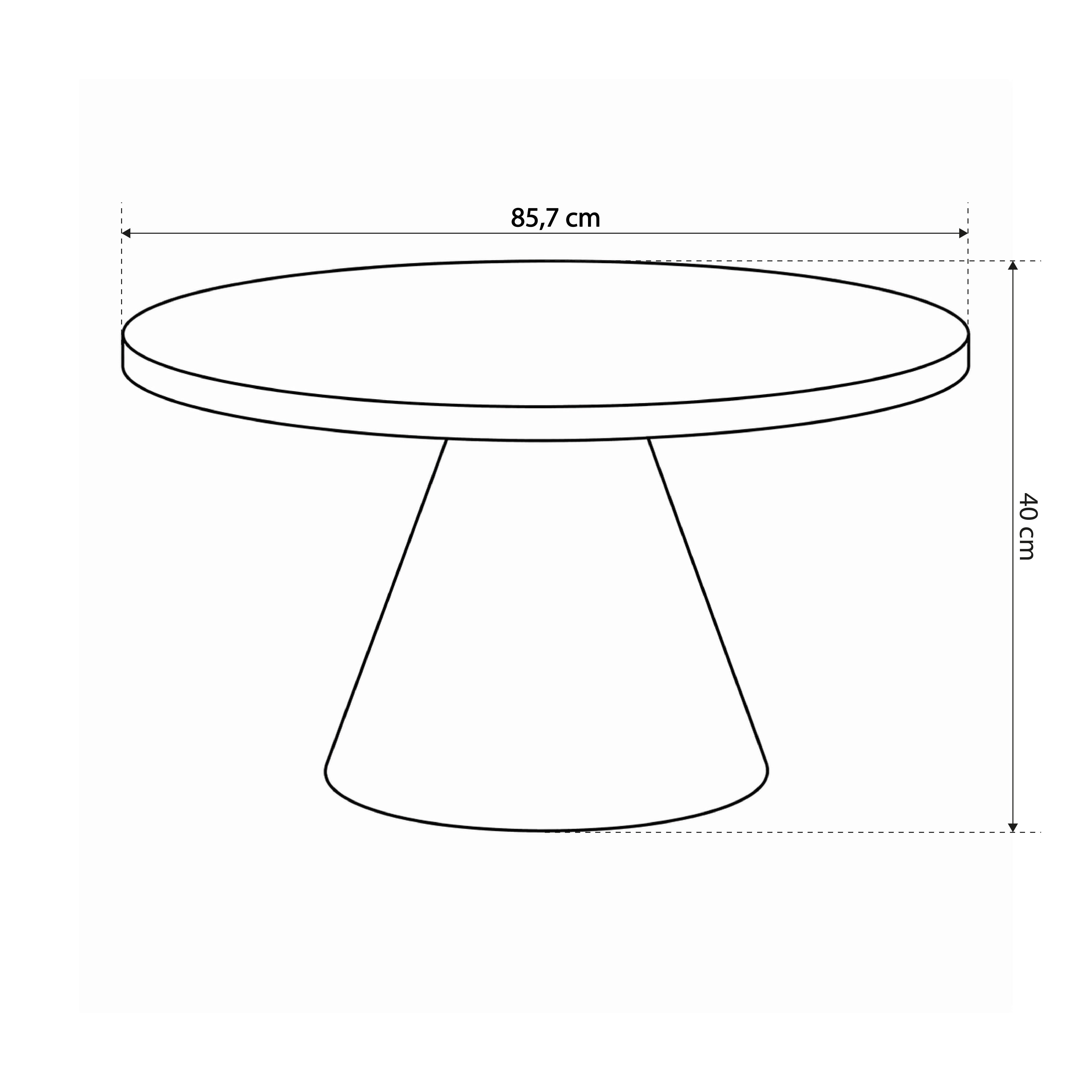 Runder Couchtisch mit einem Durchmesser von 86 cm im modernen Stil | Soren
