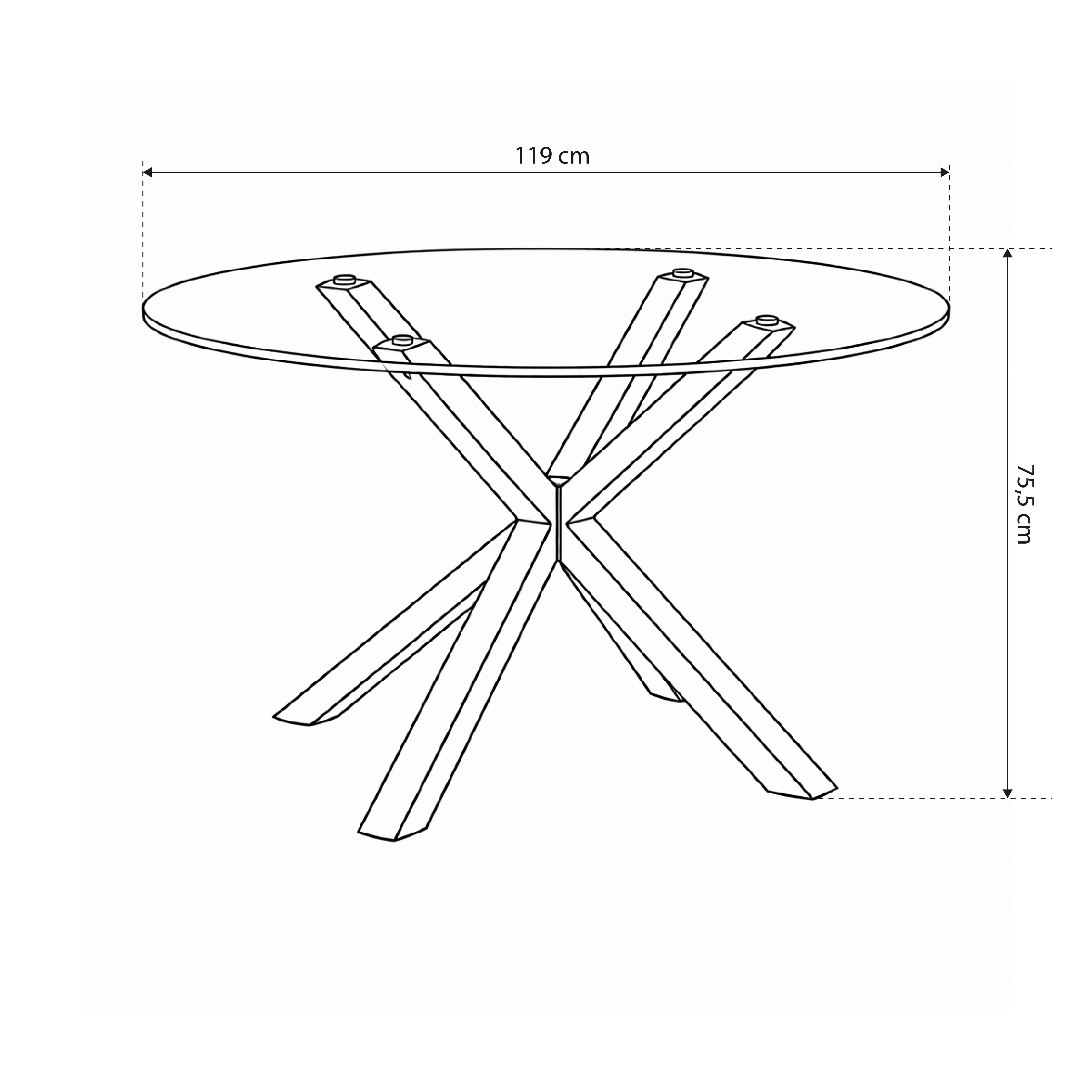 Runder Glastisch 119x76 cm im modernen Stil | Stela