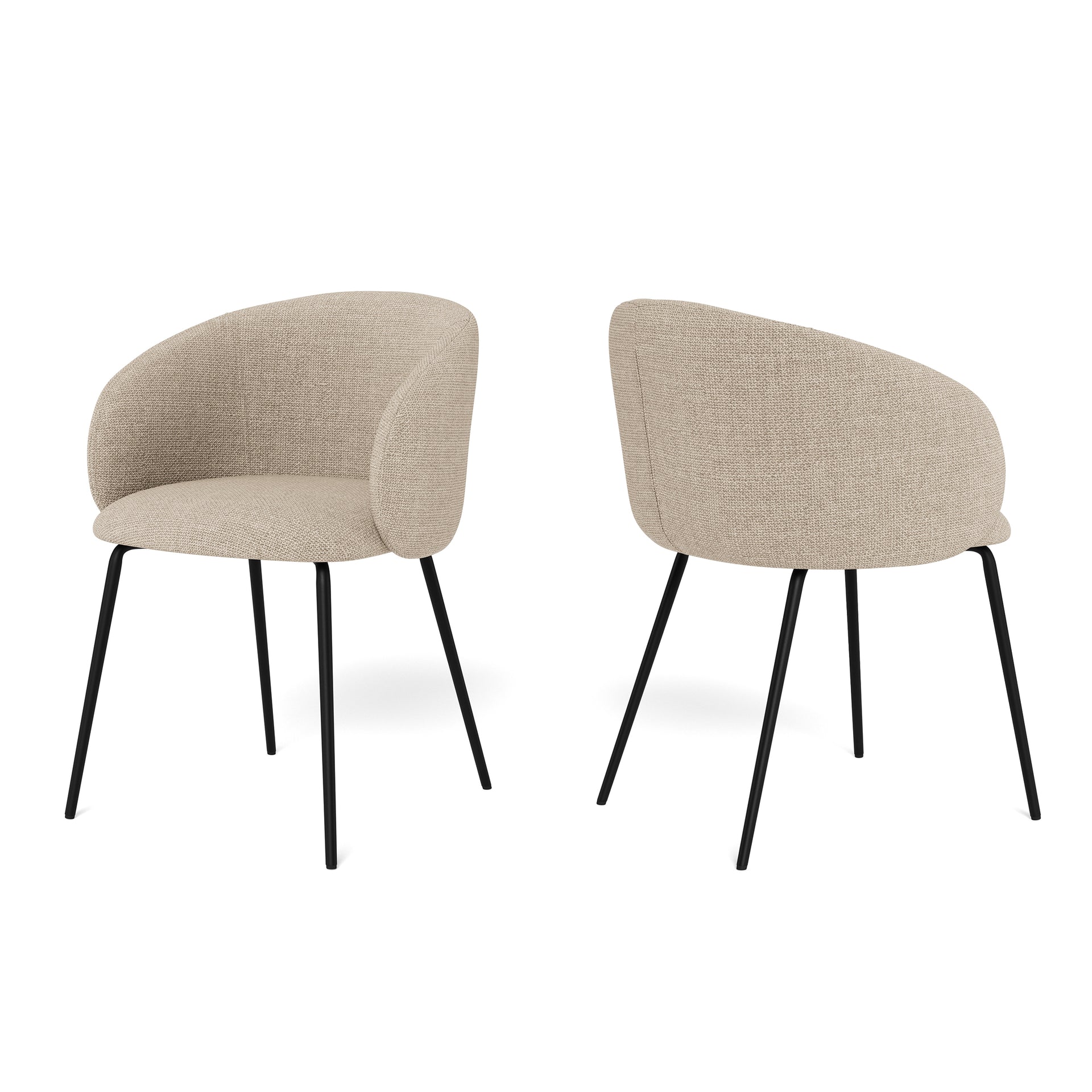 Zestaw dwóch krzeseł do jadalni w stylu nowoczesnym - tapicerowane, metalowa podstawa | Delmo