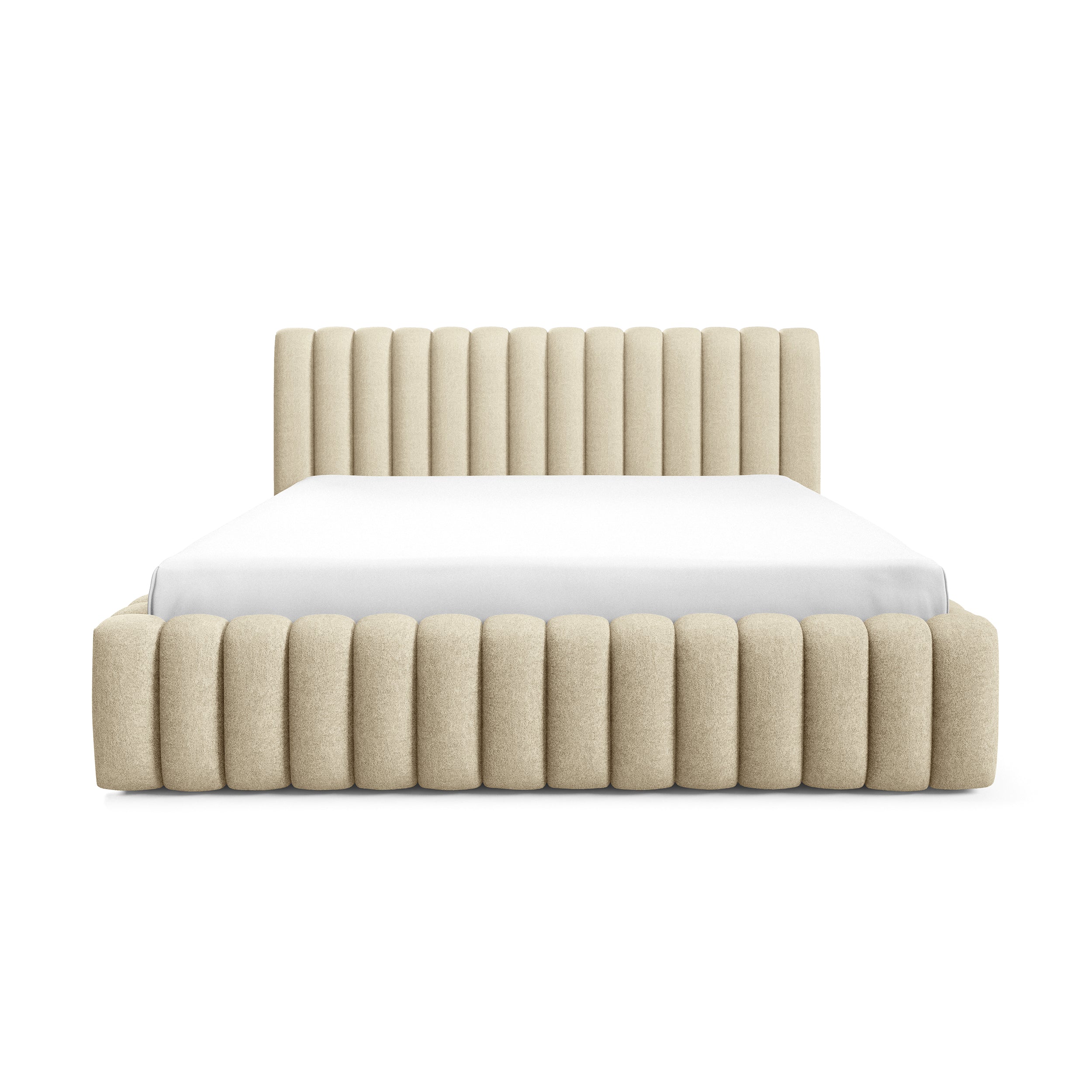 Polsterbett mit Bettkasten im Modern-Soft-Stil, Stoff Doha | Pastel