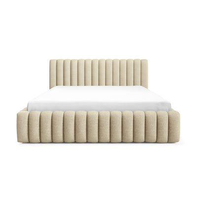 Polsterbett mit Bettkasten im Modern-Soft-Stil, Stoff Doha | Pastel