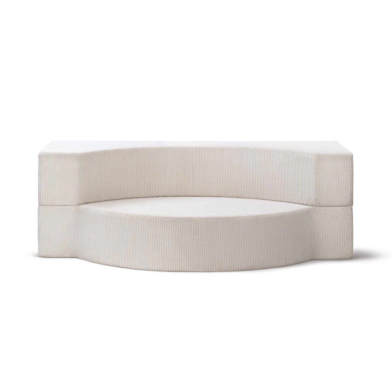 Sofa piankowa modułowa 200 cm z funkcją spania w stylu japandi – sztruks POSO, półokrągła forma | Lunaria