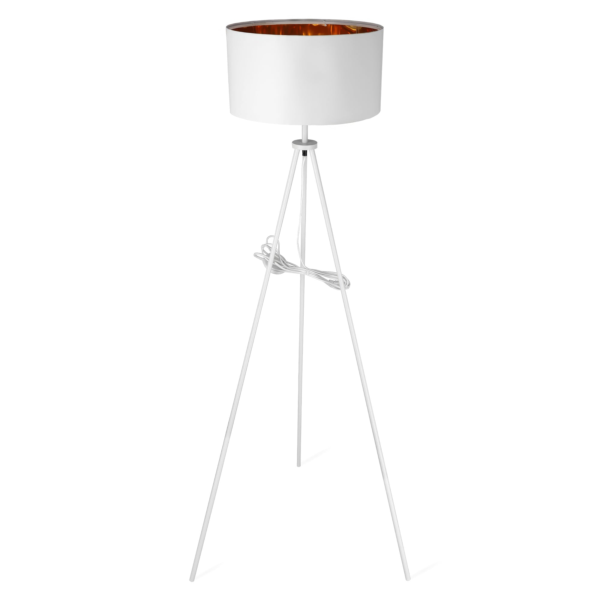 Lampa podłogowa z abażurem na trójnogu Aureno Biały mat