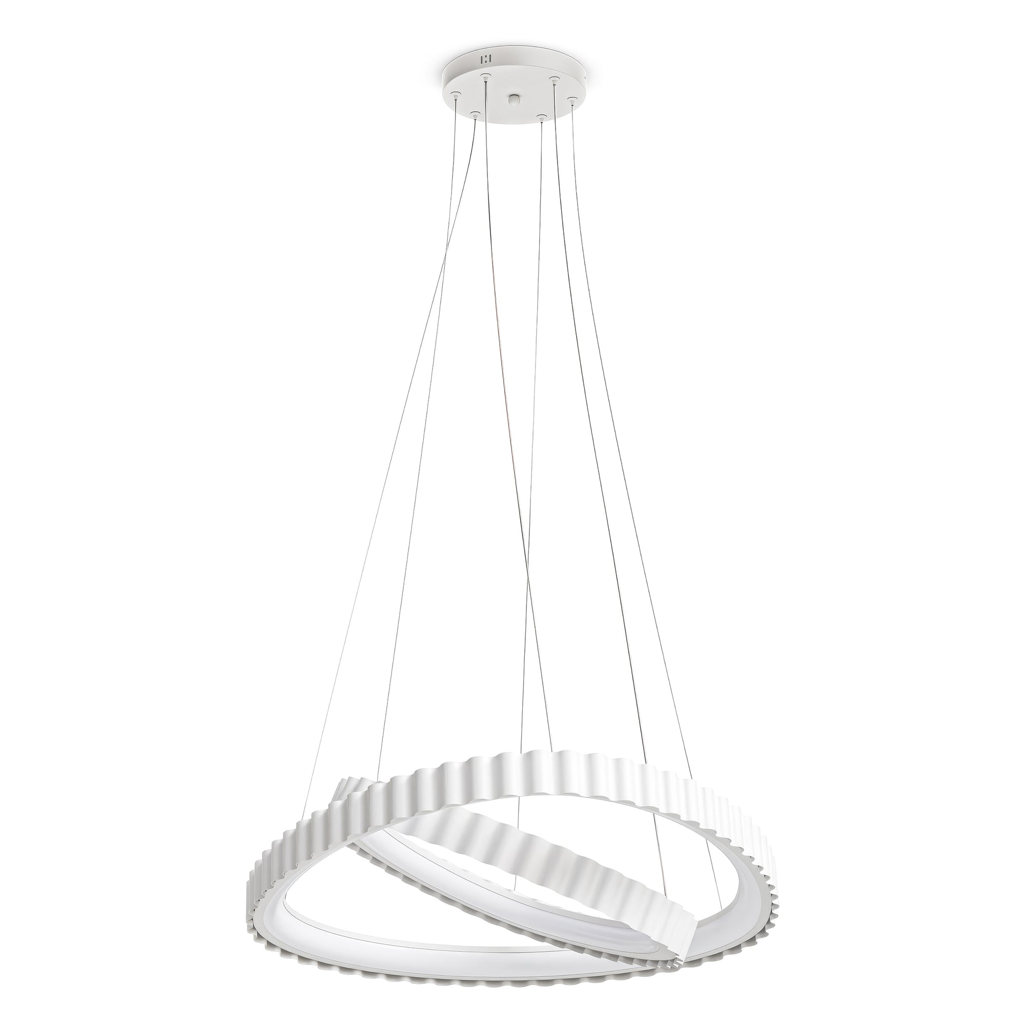 Biała lampa wisząca LED Rinoria