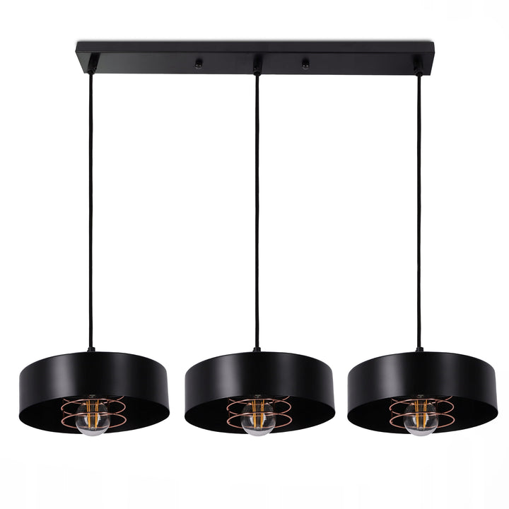 Czarna lampa wisząca Spirra