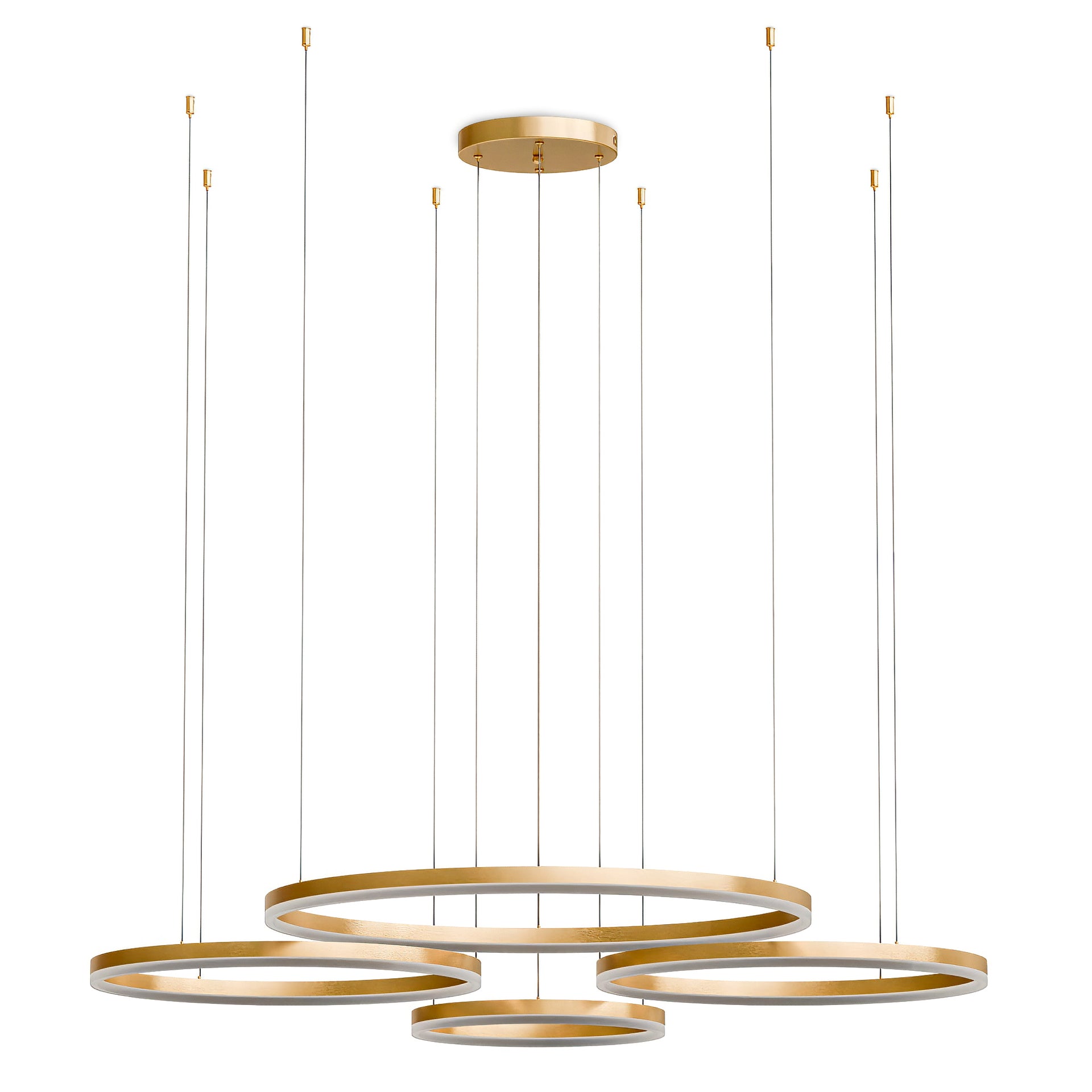 Złota lampa wisząca LED Soliva