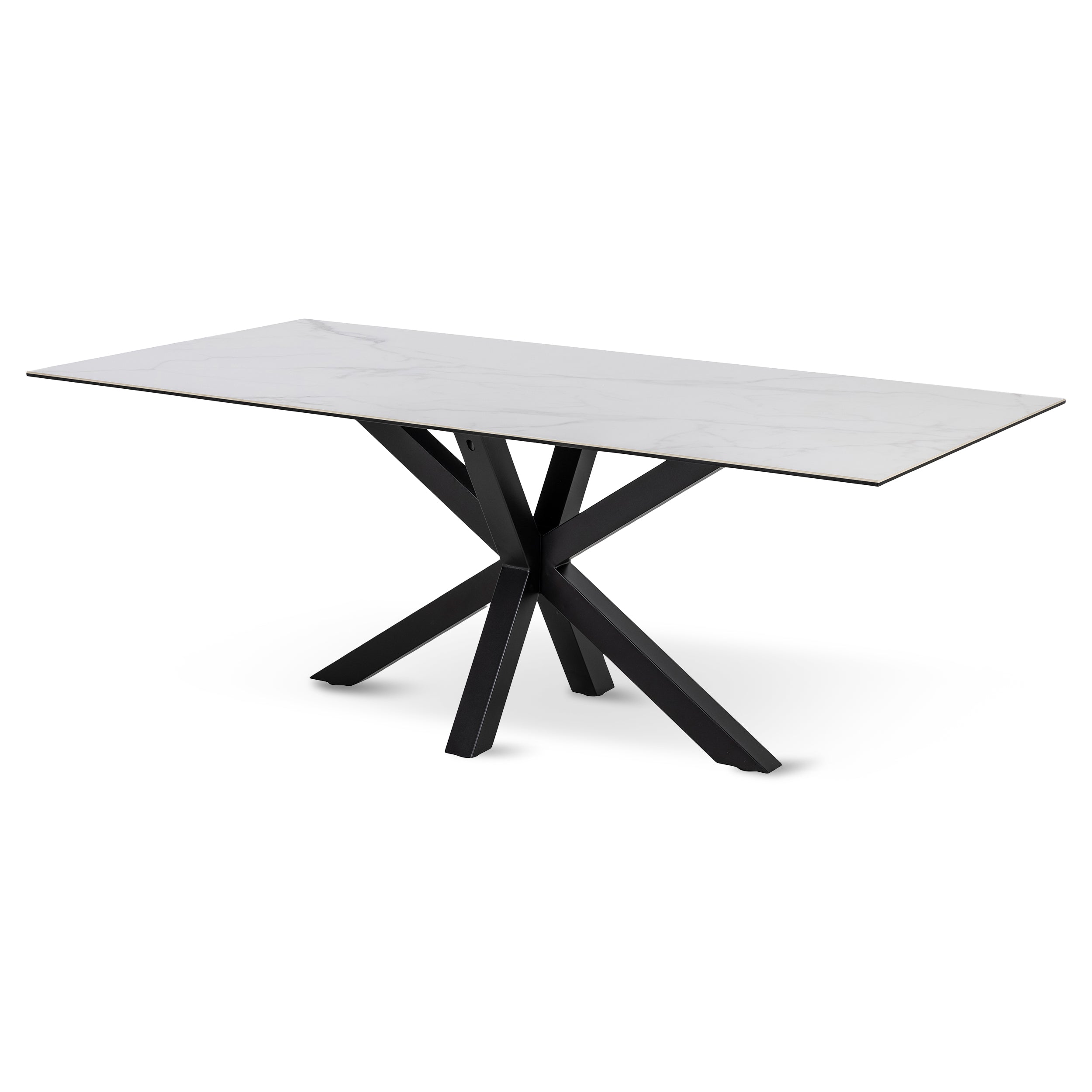 Stół do jadalni 200x76 w stylu nowoczesnym - elegancki blat ceramiczny, metalowa podstawa, 4 warianty kolorystyczne| Oryss Chłodna Biel