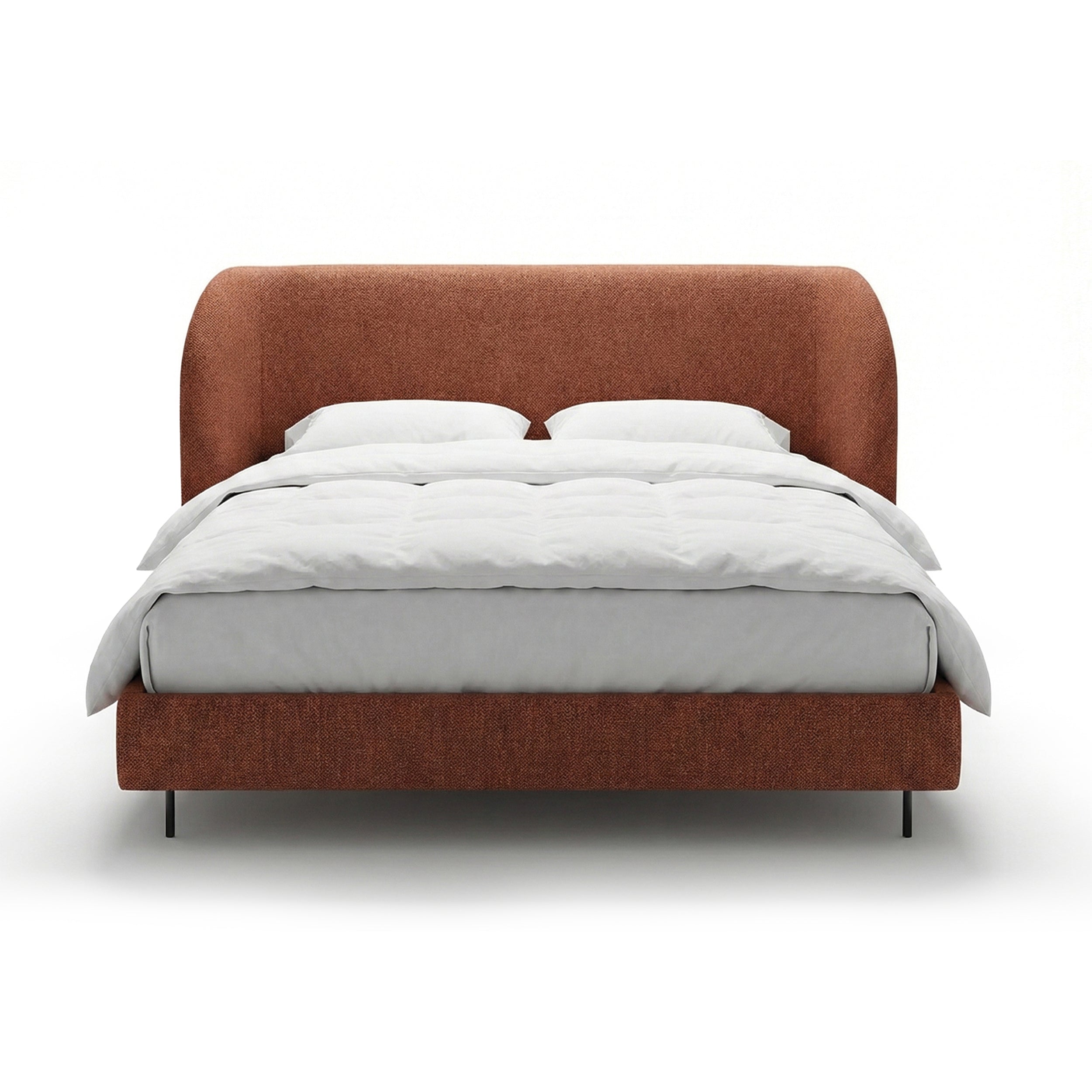 Polsterbett mit glattem Kopfteil im minimalistischen Stil | Dorida