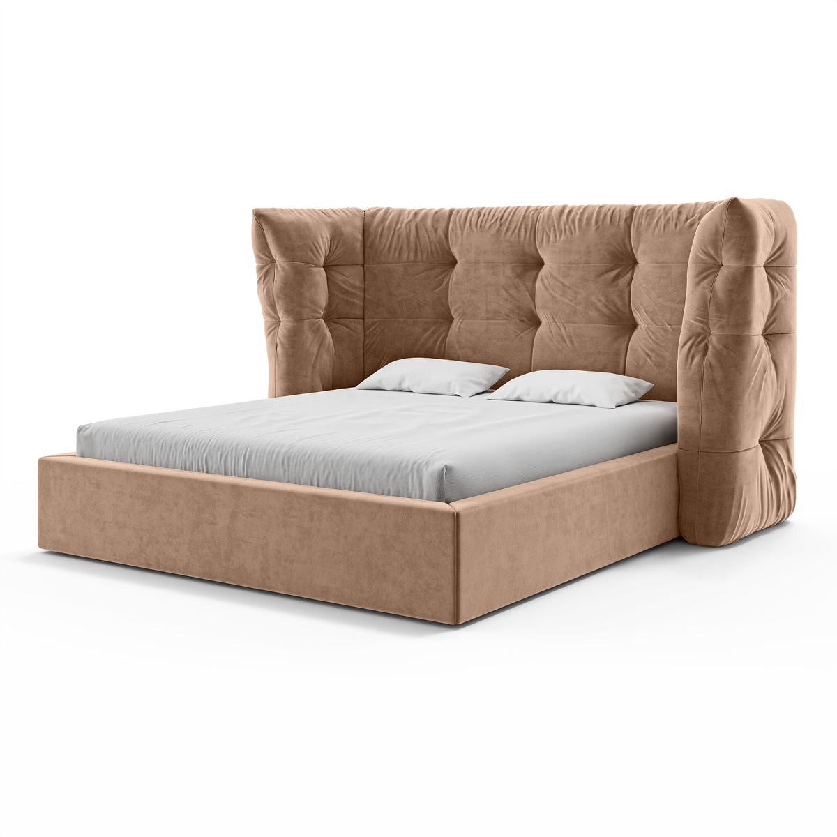 Polsterbett mit Steppung und Bettkasten im Glamour-Stil | Diara