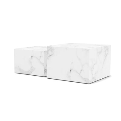 Zestaw dwóch stolików kawowych w stylu modern organic | Quadrato Marmur