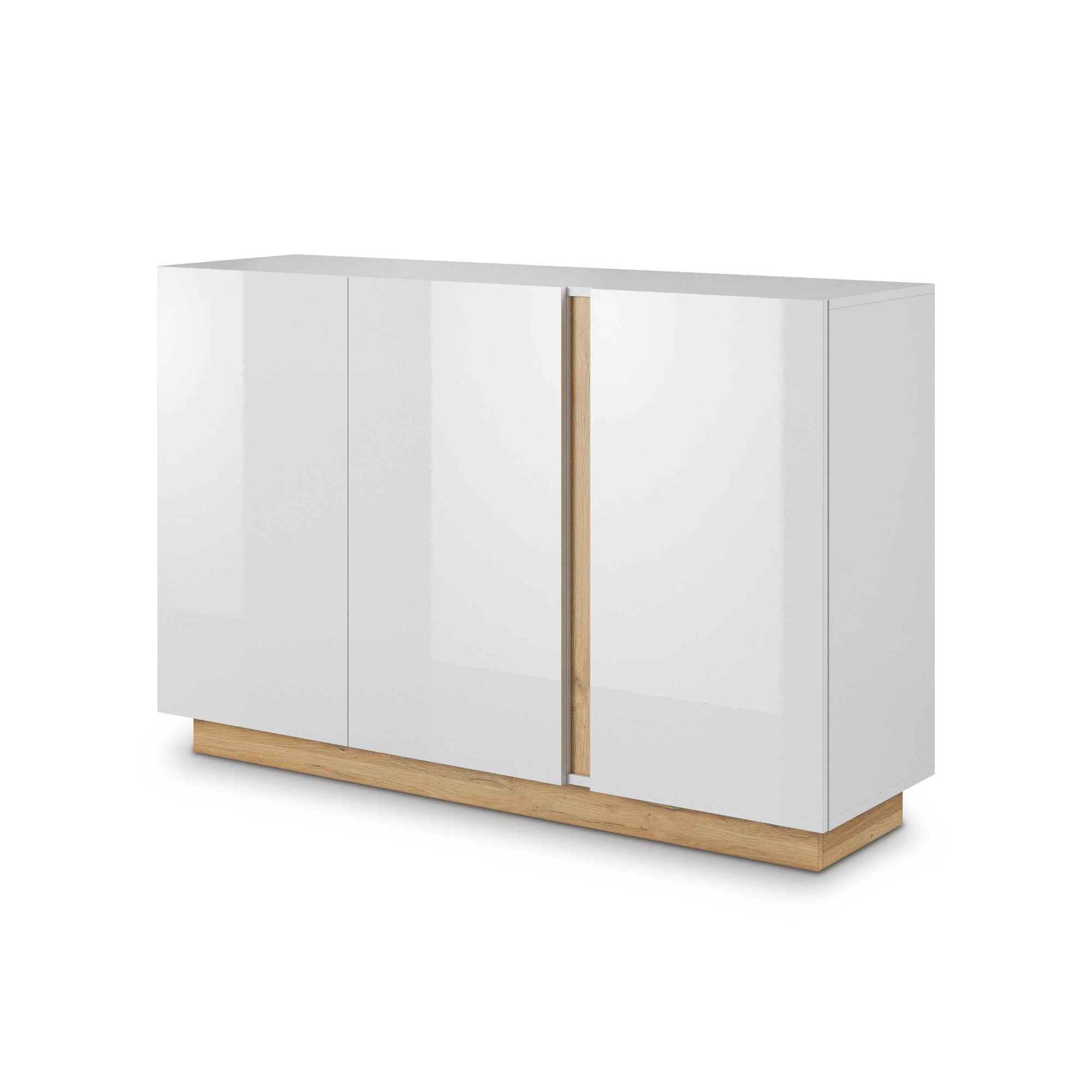 Komoda z drzwiami 138x91 w stylu nowoczesnym - wysoki połysk, push-to-open, cichy domyk | Armelia