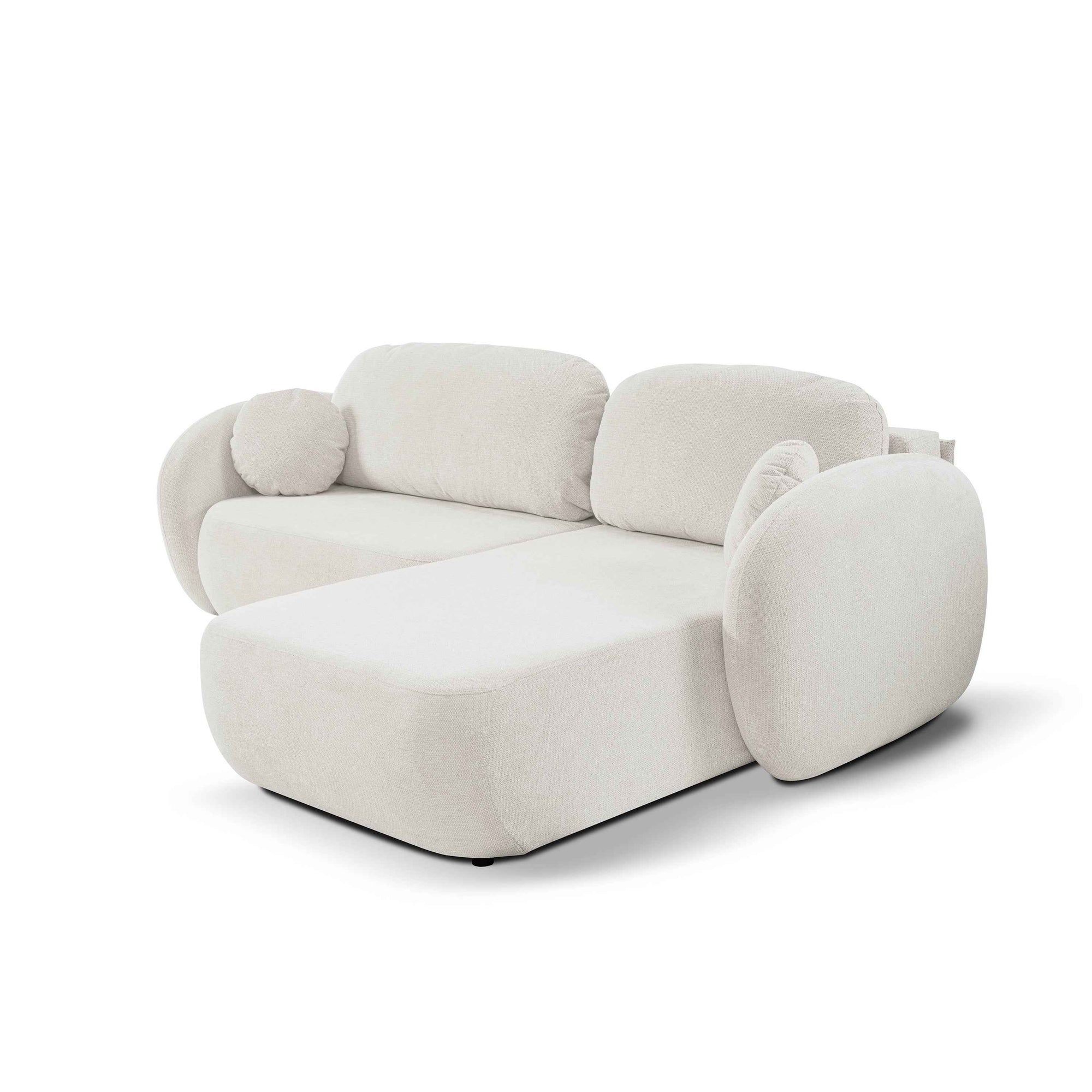 Narożnik z funkcją spania DL 248 cm w stylu nowoczesnym – tkanina Aragon, sprężyny bonell, pojemnik | OLEMO