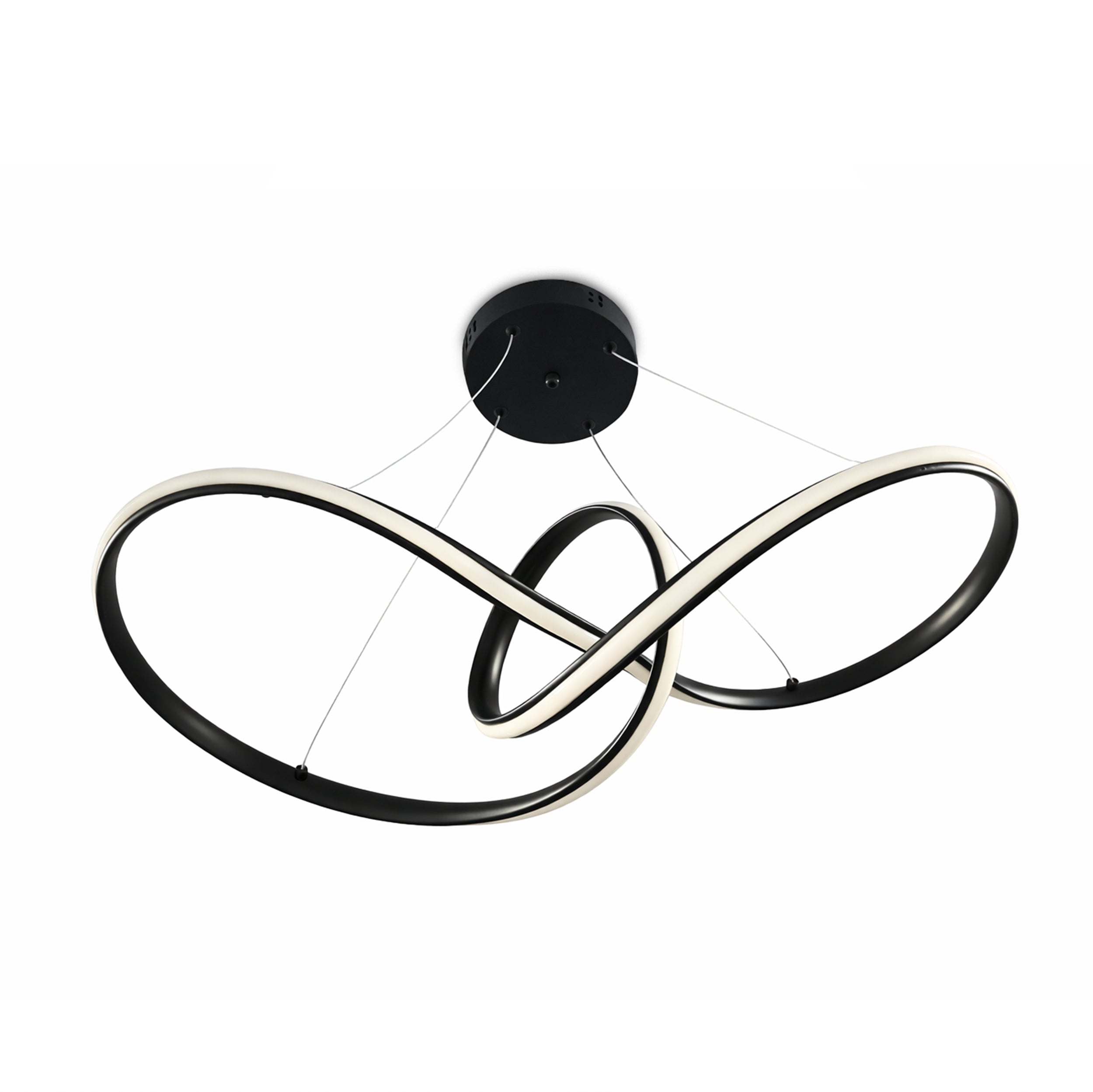 Czarna lampa wisząca LED Loopra