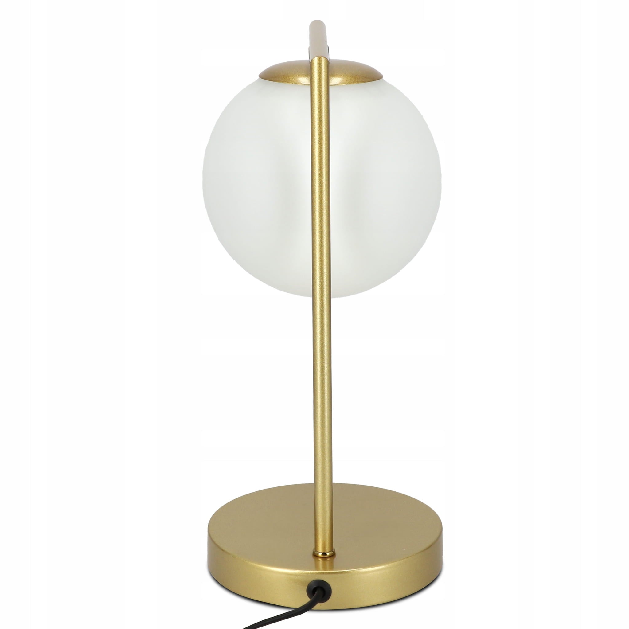 Lampka biurkowa z szklaną kulą w stylu eleganckim – złoty metal, szklany klosz G9 | Orbitella