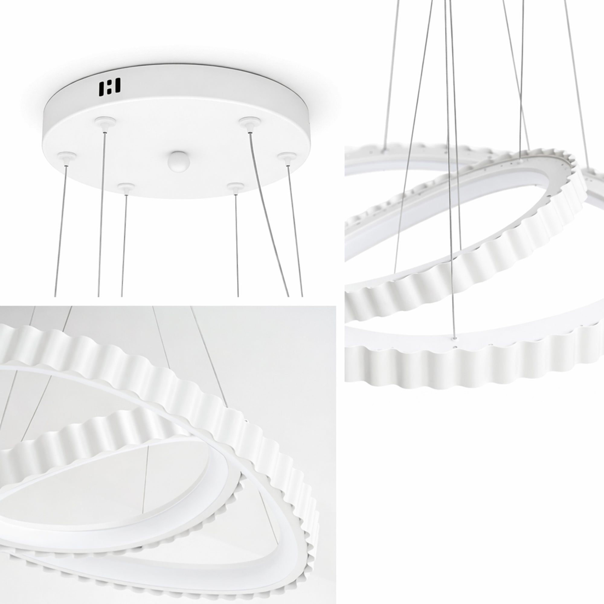 Biała lampa wisząca LED Rinoria