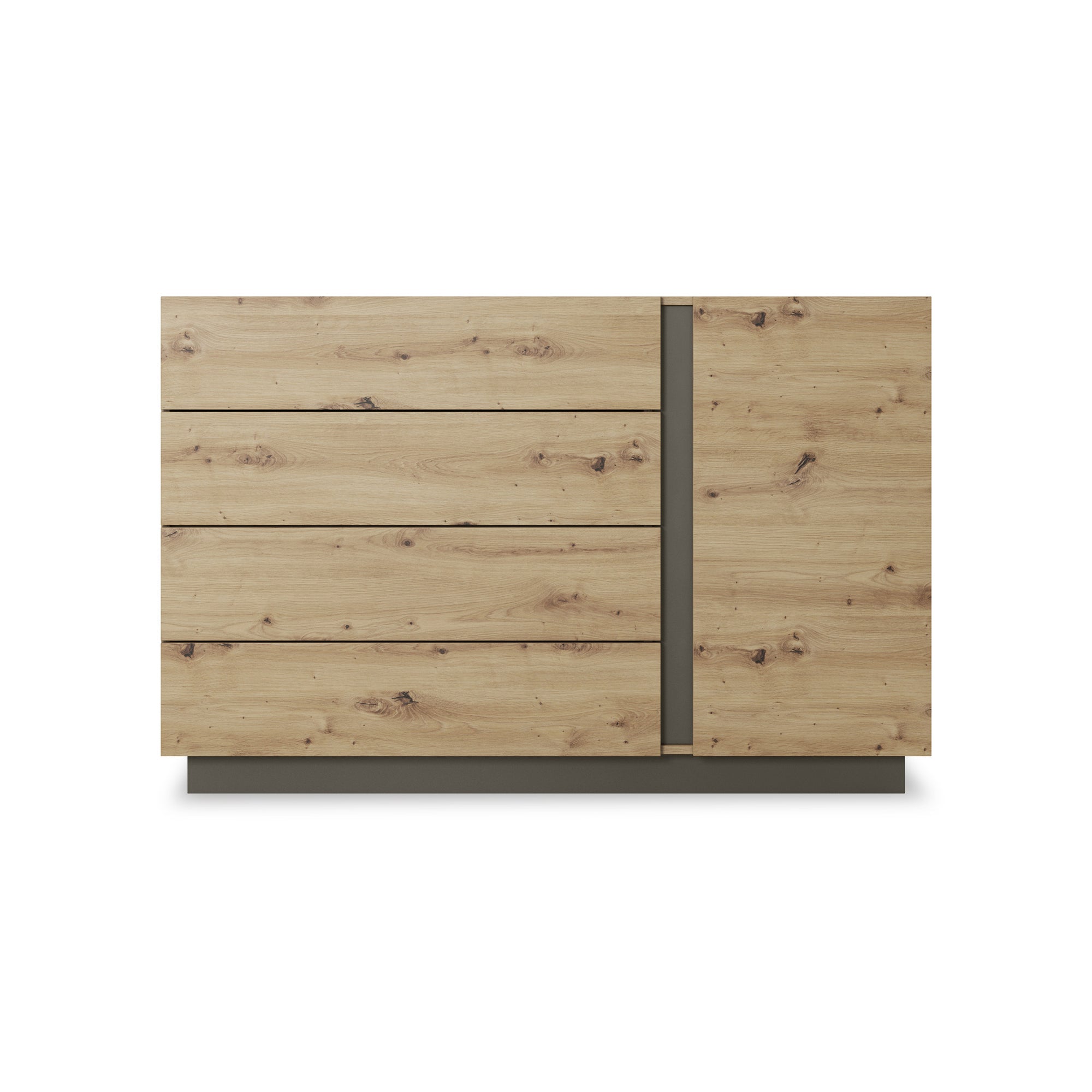 Komoda 138x91 w stylu minimalistycznym - push-to-open, cichy domyk, 4 szuflady | Armelia
