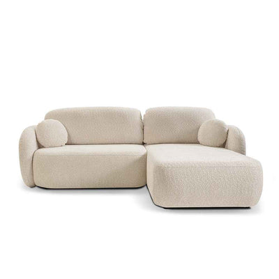 Narożnik 4-osobowy z funkcją spania w stylu minimalistycznym, tkanina Abriamo | OLEMO