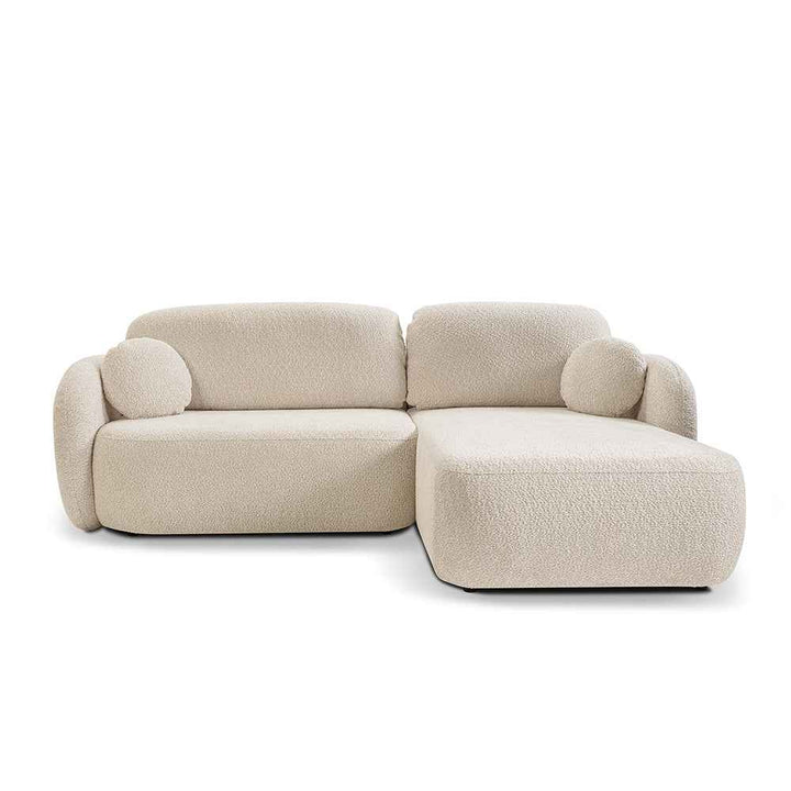 Narożnik 4-osobowy z funkcją spania w stylu minimalistycznym – Tkanina Abriamo, automat DL, tapicerowane plecy | OLEMO