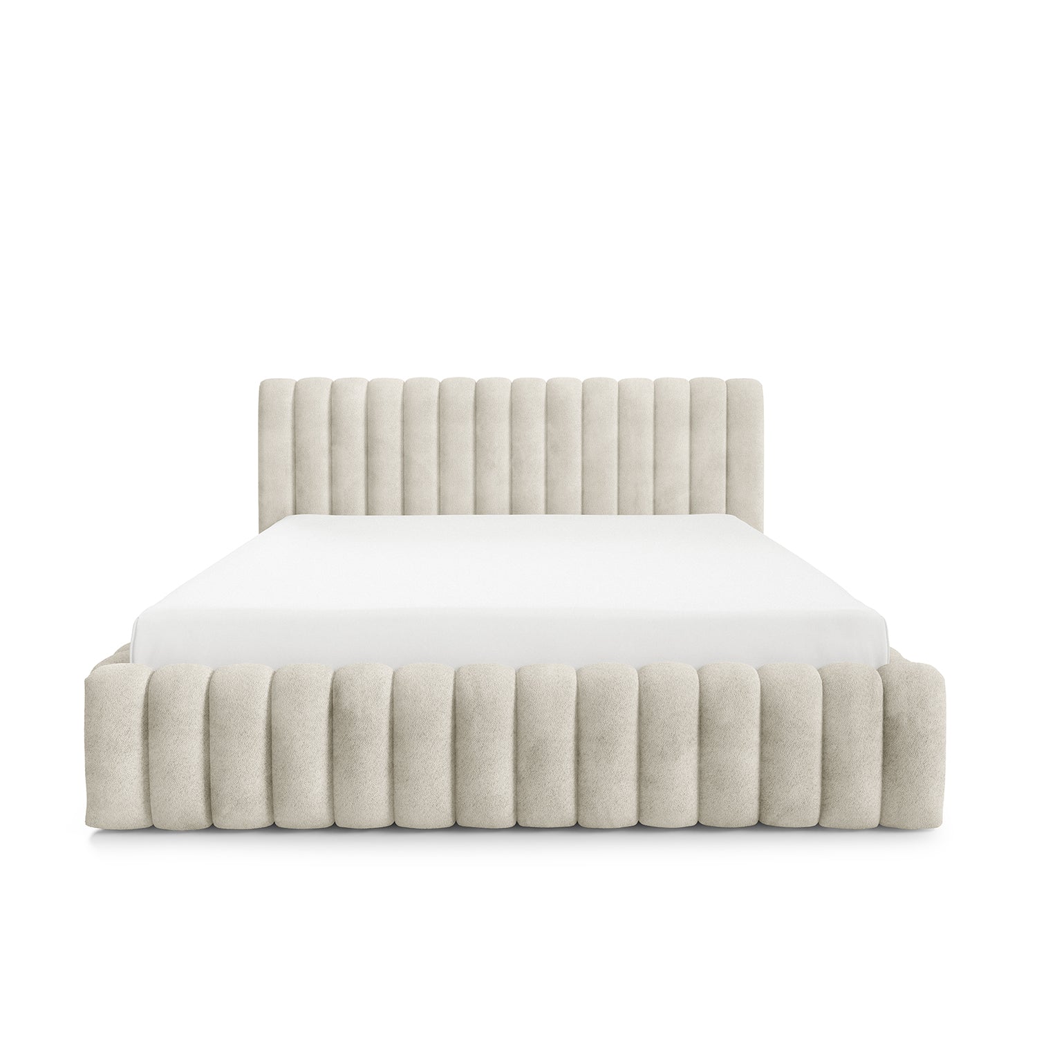 Polsterbett mit Bettkasten im Modern-Soft-Stil, Stoff Coral | Pastel