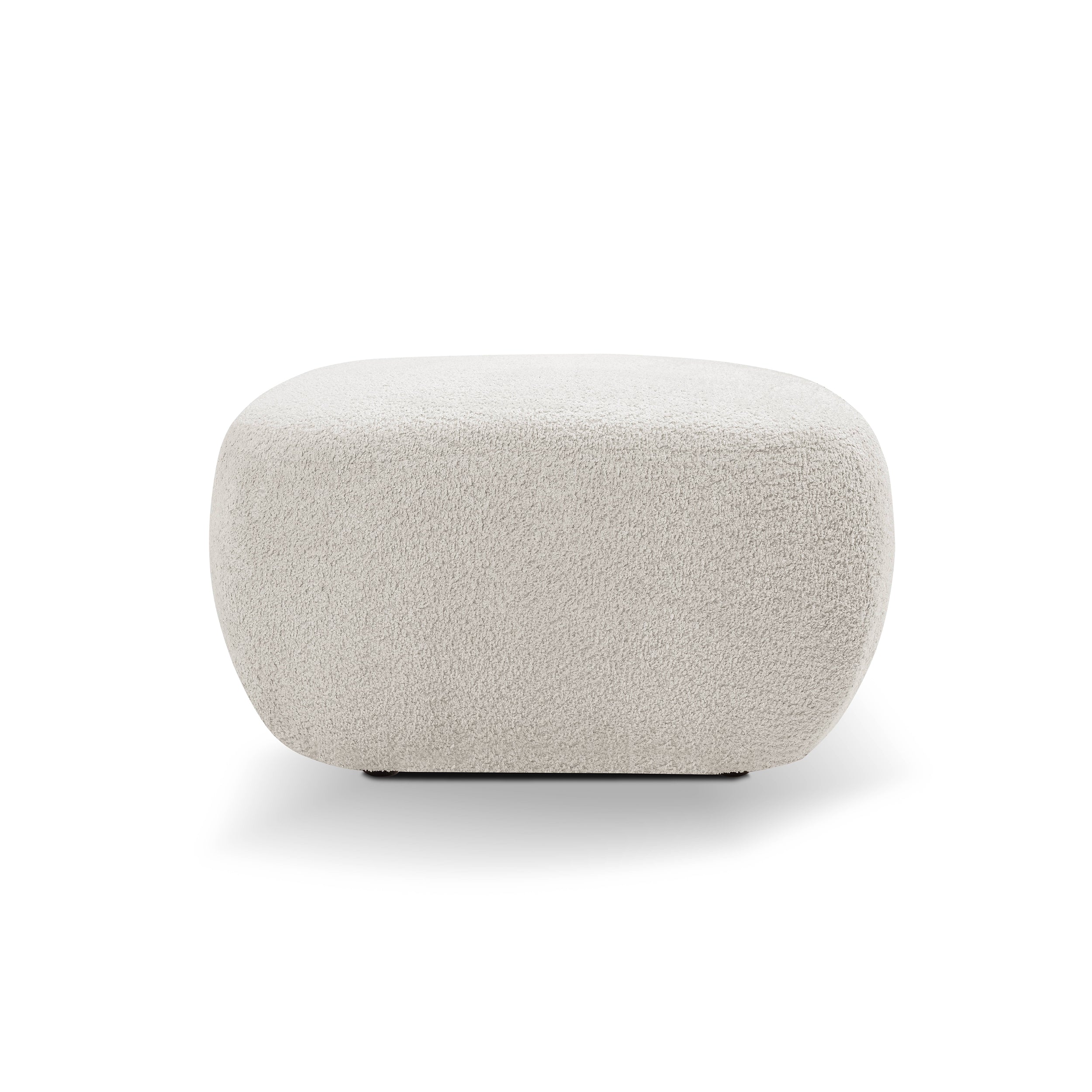 Pufa w stylu organic modern 75×39 cm - zaokrąglona forma, tkanina Abriamo, 14 kolorów | OLEMO