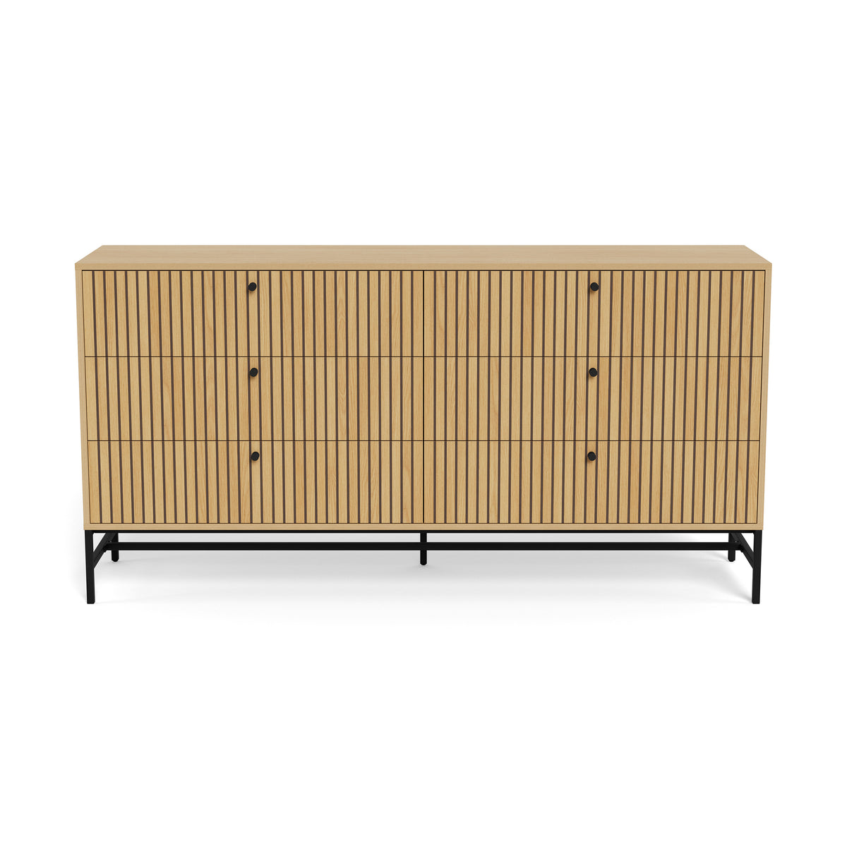 Kommode 158x81 mit Lamellenfront im modernen Stil | Bambouz