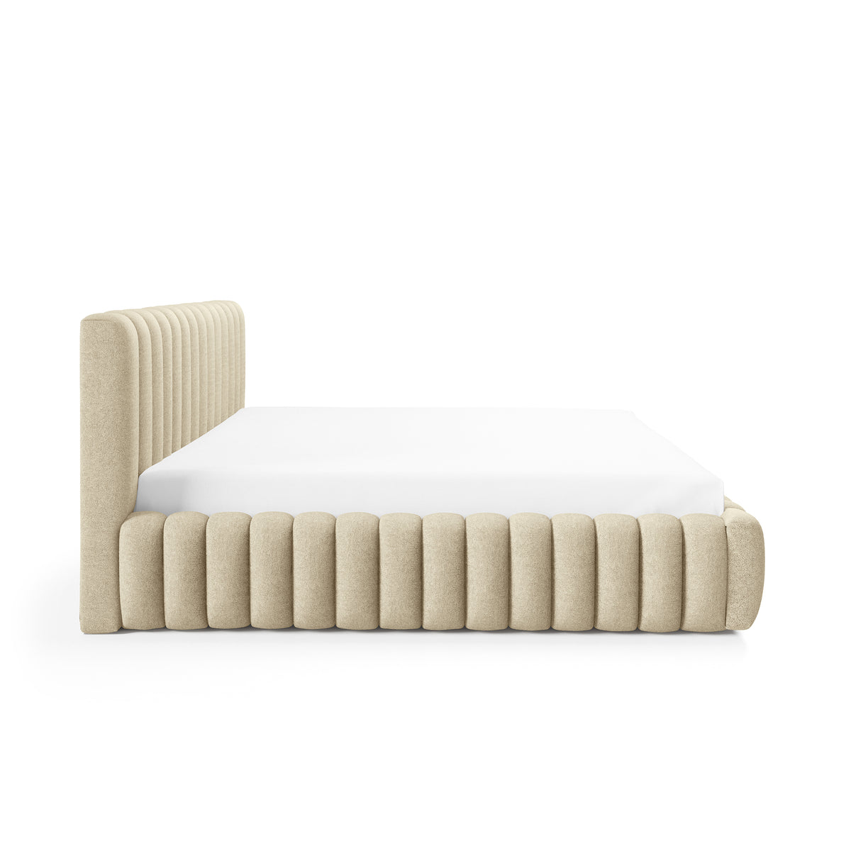 Polsterbett mit Bettkasten im Modern-Soft-Stil, Stoff Doha | Pastel