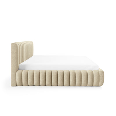 Polsterbett mit Bettkasten im Modern-Soft-Stil, Stoff Doha | Pastel