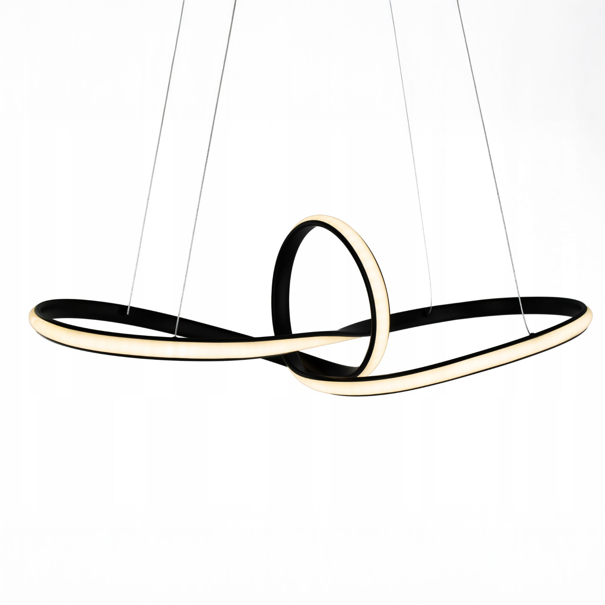 Czarna lampa wisząca LED Loopra