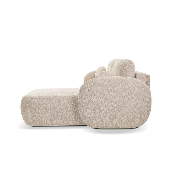 Narożnik 4-osobowy z funkcją spania w stylu minimalistycznym – Tkanina Abriamo, automat DL, tapicerowane plecy | OLEMO