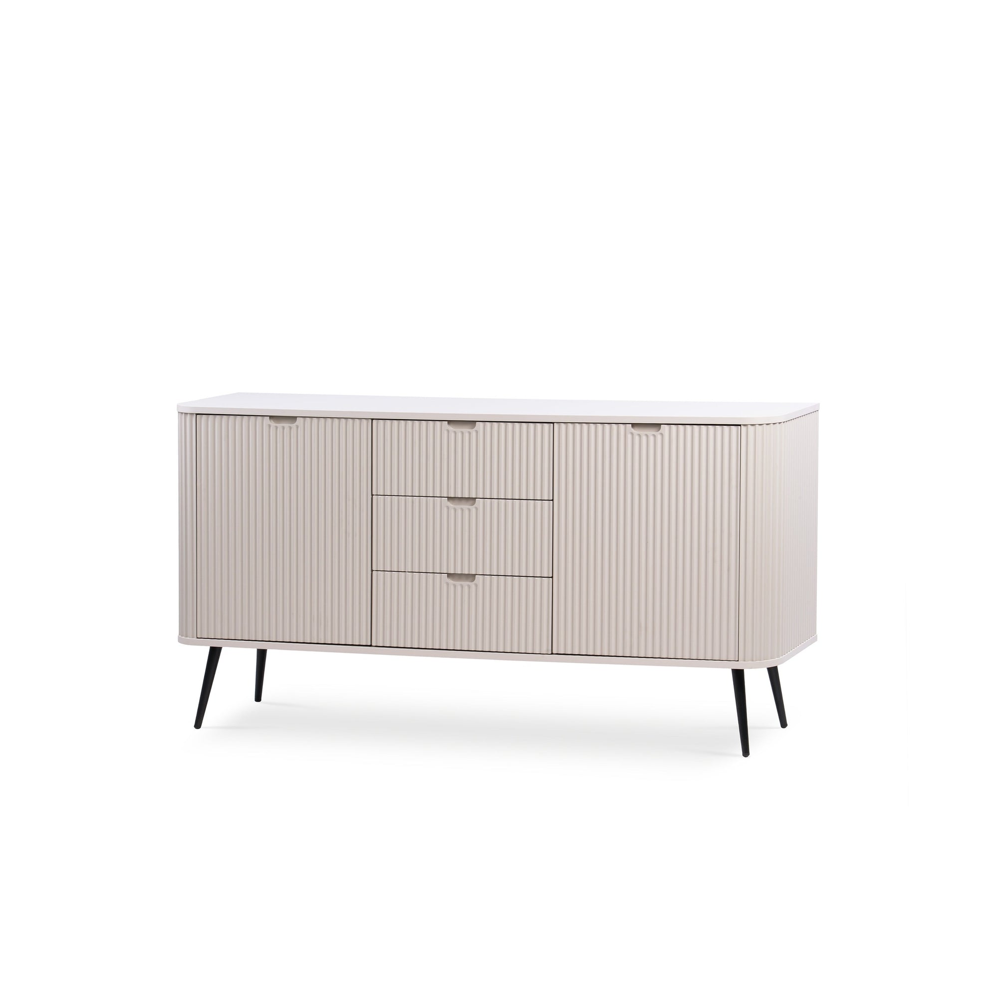 Komoda z drzwiami i szufladami 168x87 w stylu nowoczesnym - cichy domyk, złote lub czarne nóżki | Eva Kaszmir Czarny