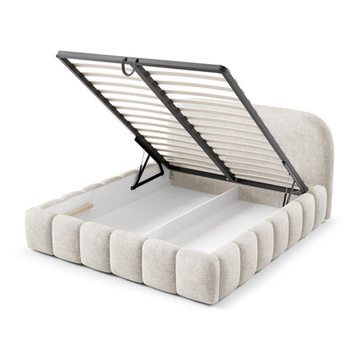 Polsterbett mit Bettkasten im Modern-Soft-Stil, Stoff Monte | Tegell