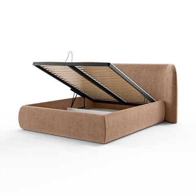 Polsterbett mit Bettkasten im Modern-Soft-Stil | Frasspo