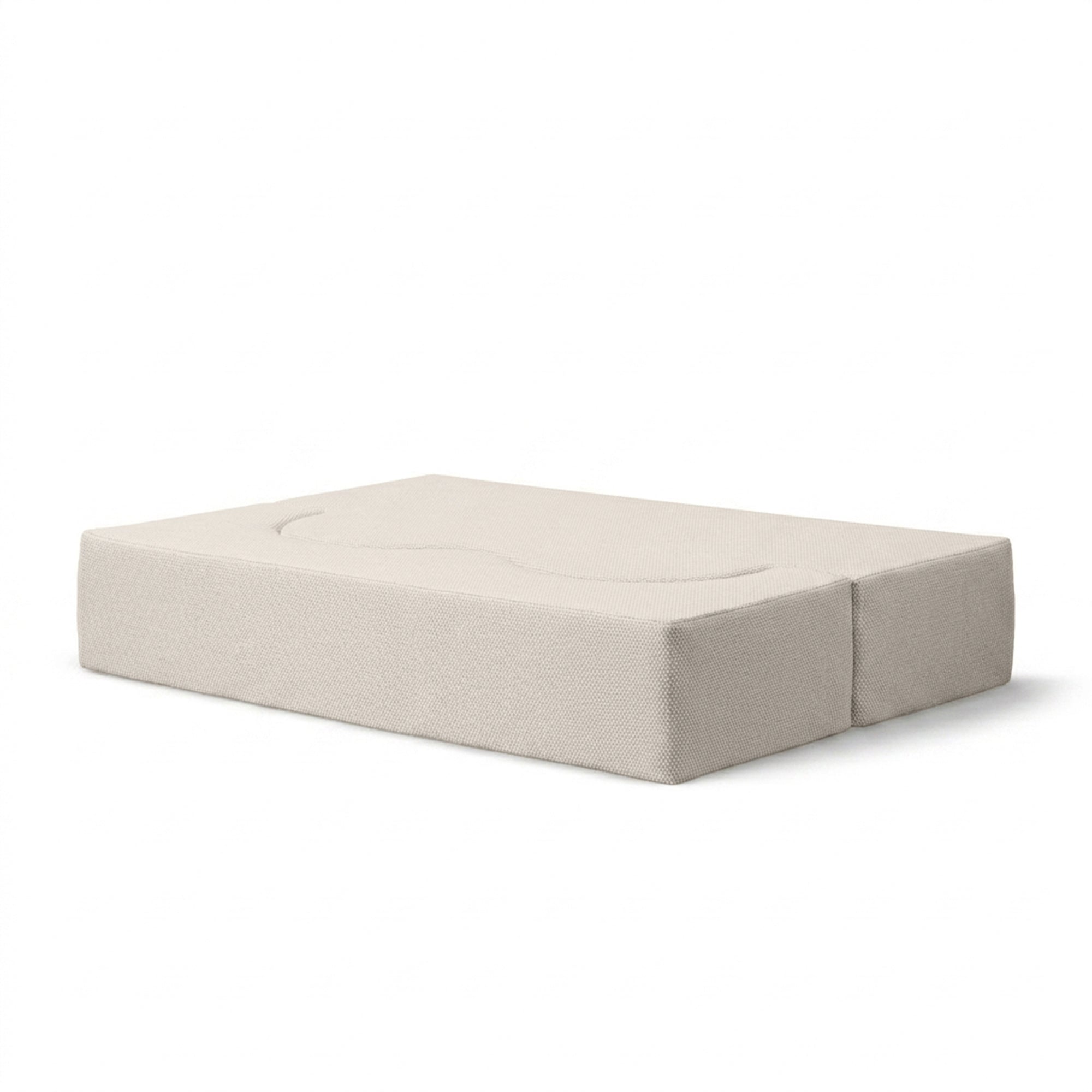 Sofa ogrodowa piankowa z funkcją spania w stylu nowoczesnym - organiczna bryła, tkanina Harris | Kamelia